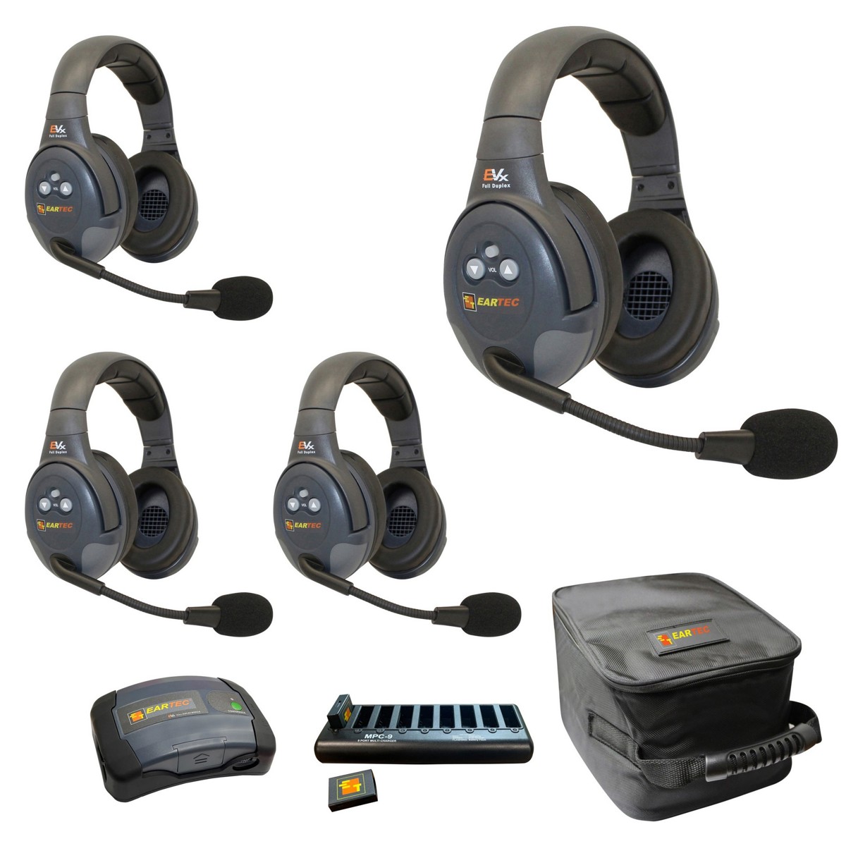 

Eartec EVADE EVX4D-CM 2-Channel Wireless Intercom System w/4x Dual-Ear Headsets