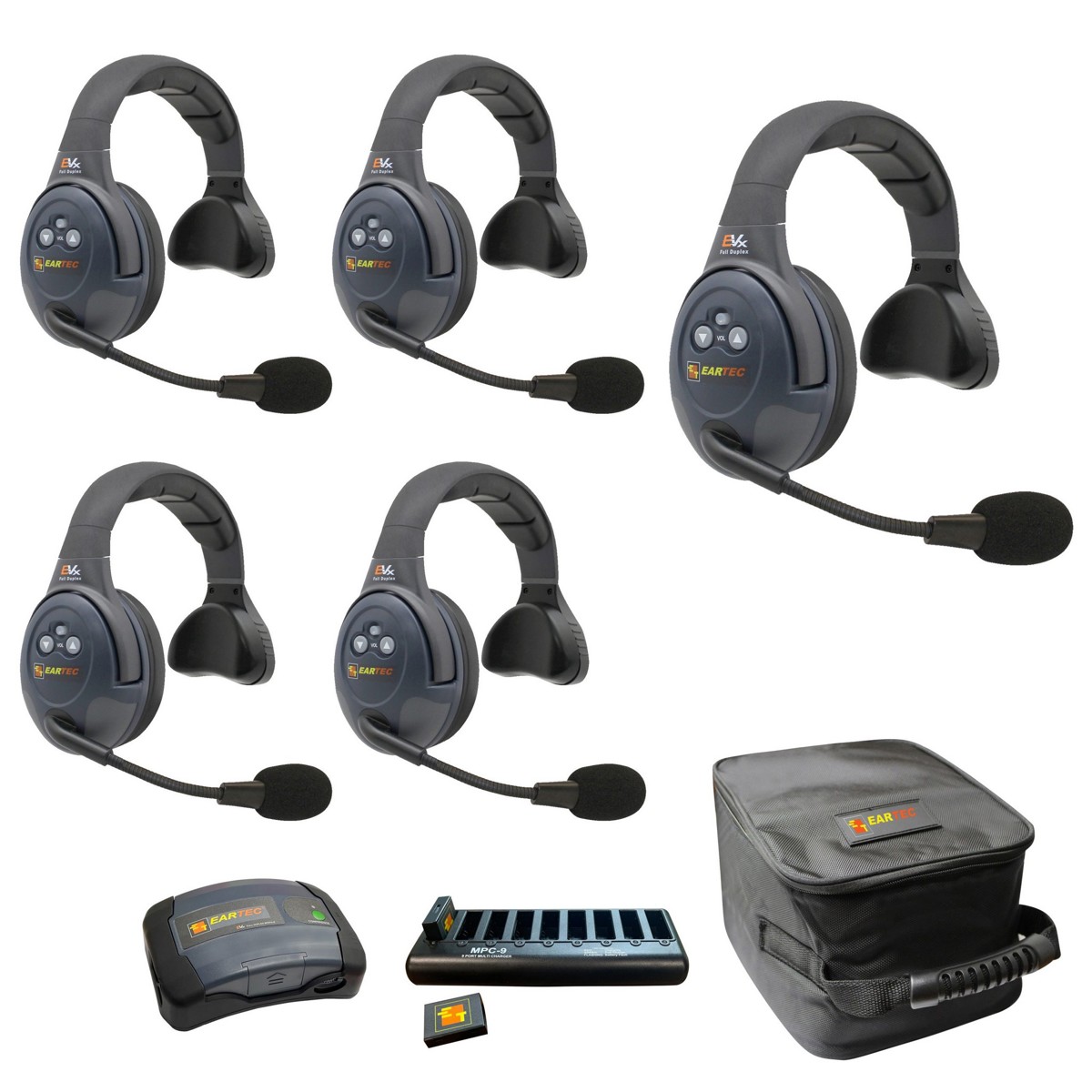 

Eartec EVADE EVX5S-CM 2-Ch Wireless Intercom System with 5x Single-Ear Headsets