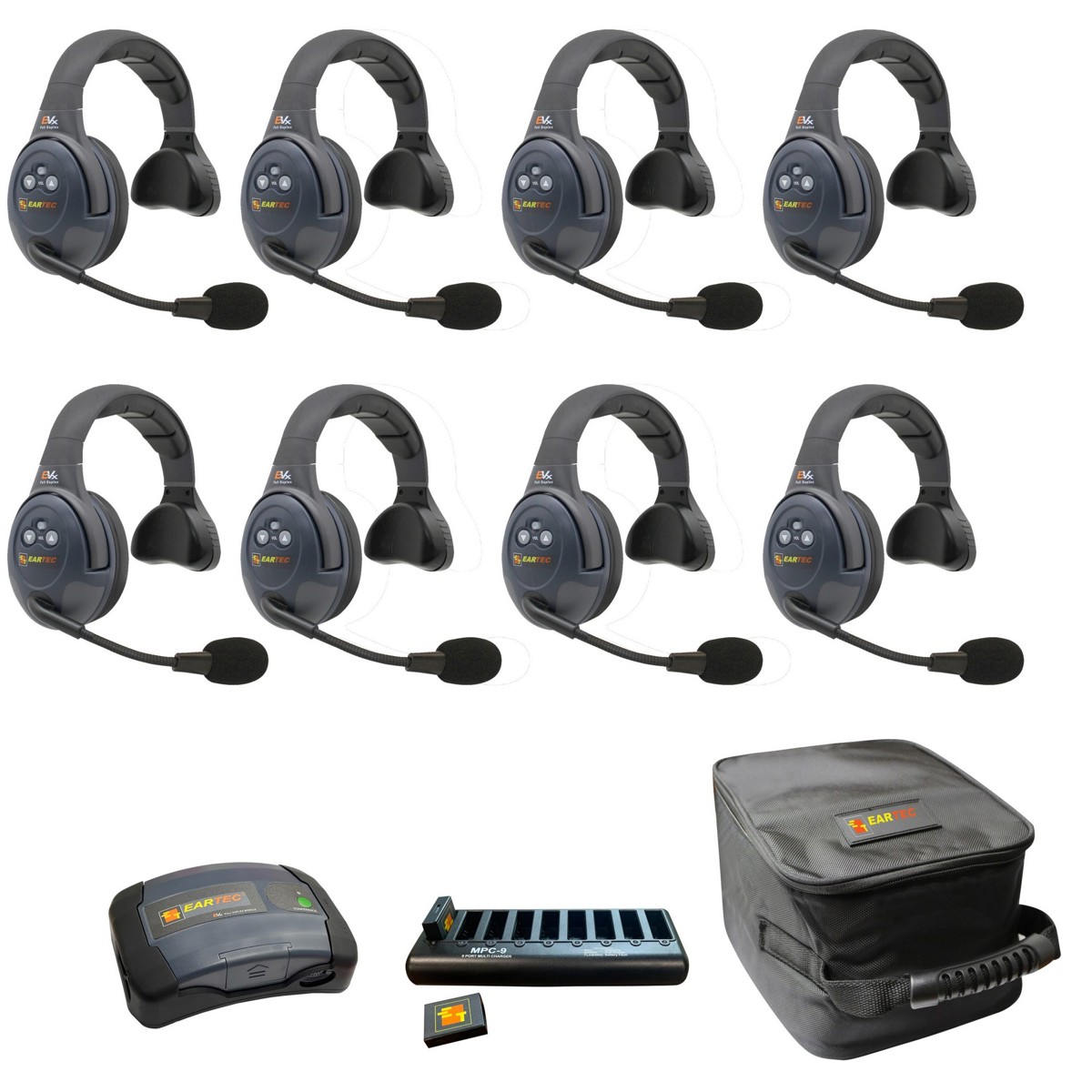 

Eartec EVADE EVX8S-CM 2-Ch Wireless Intercom System with 8x Single-Ear Headsets