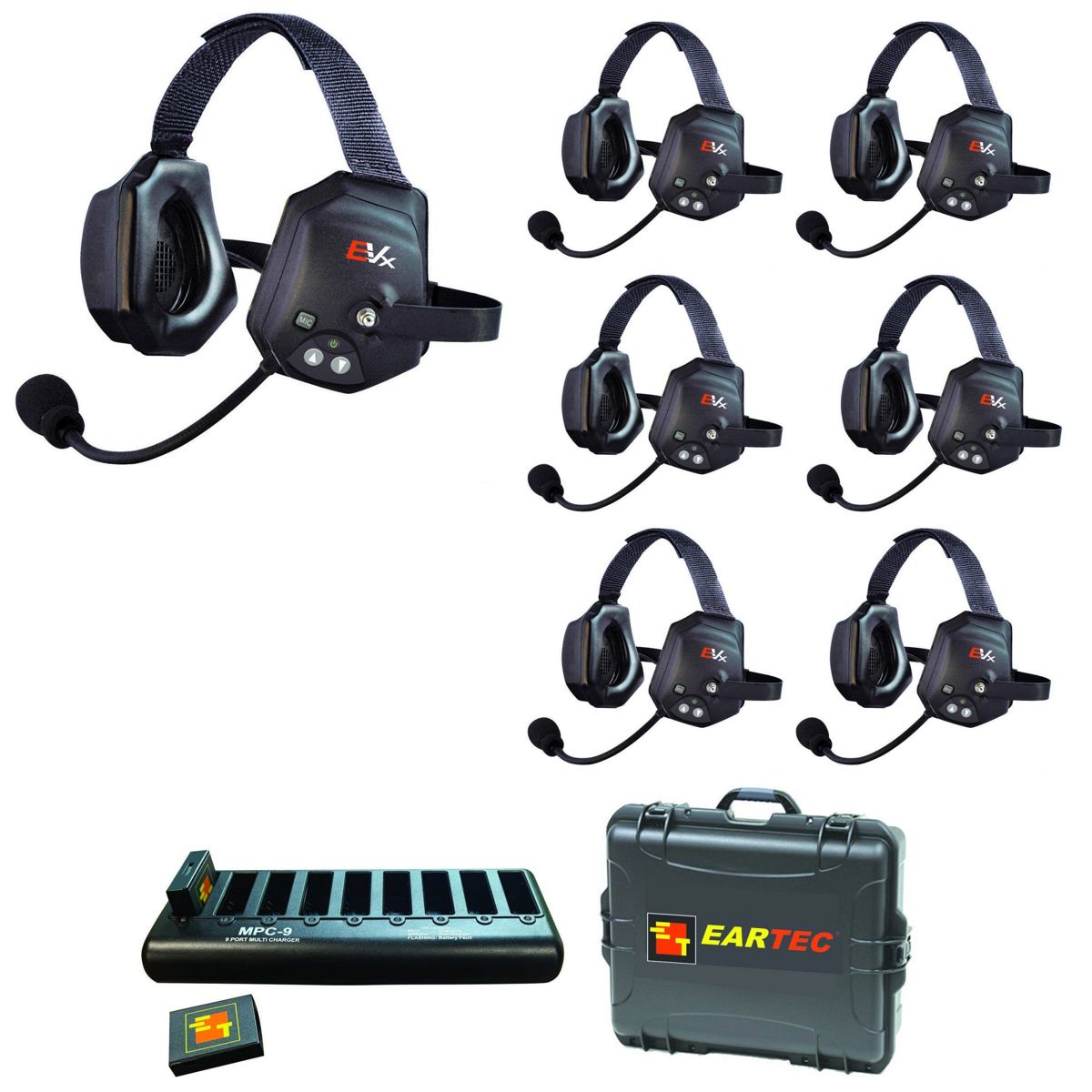 

Eartec EVADE XTreme EVXT7 Duplex Wireless Intercom System w/7x Dual-Ear Headsets