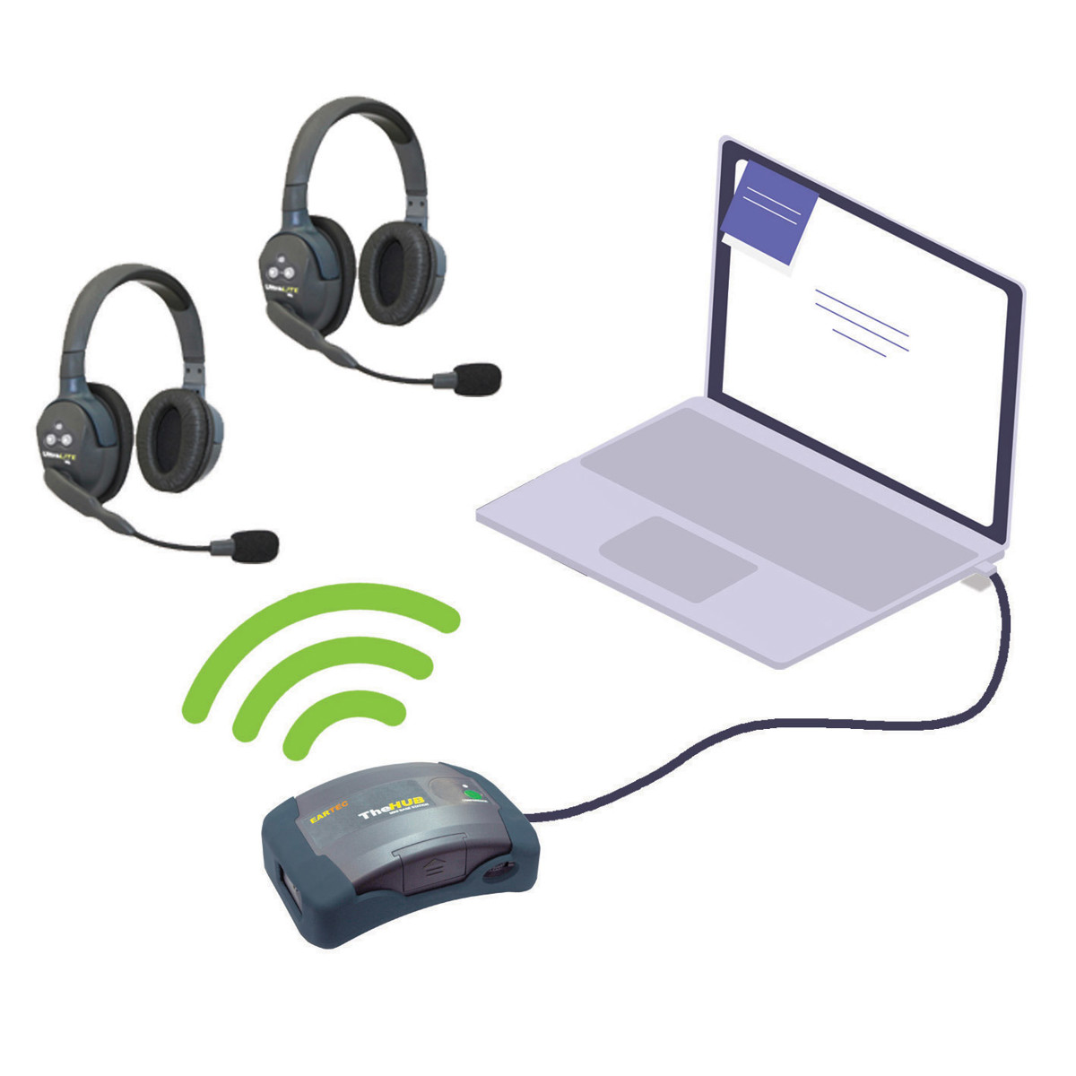 

Eartec HUB Global Connect 2P Long Range Wireless Intercom w/2x UltraLite Single