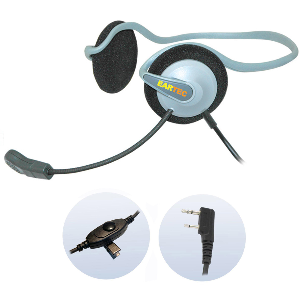 

Eartec Monarch Midweight Dual-Ear Headset with Inline PTT & 2-Pin Kenwood Plug