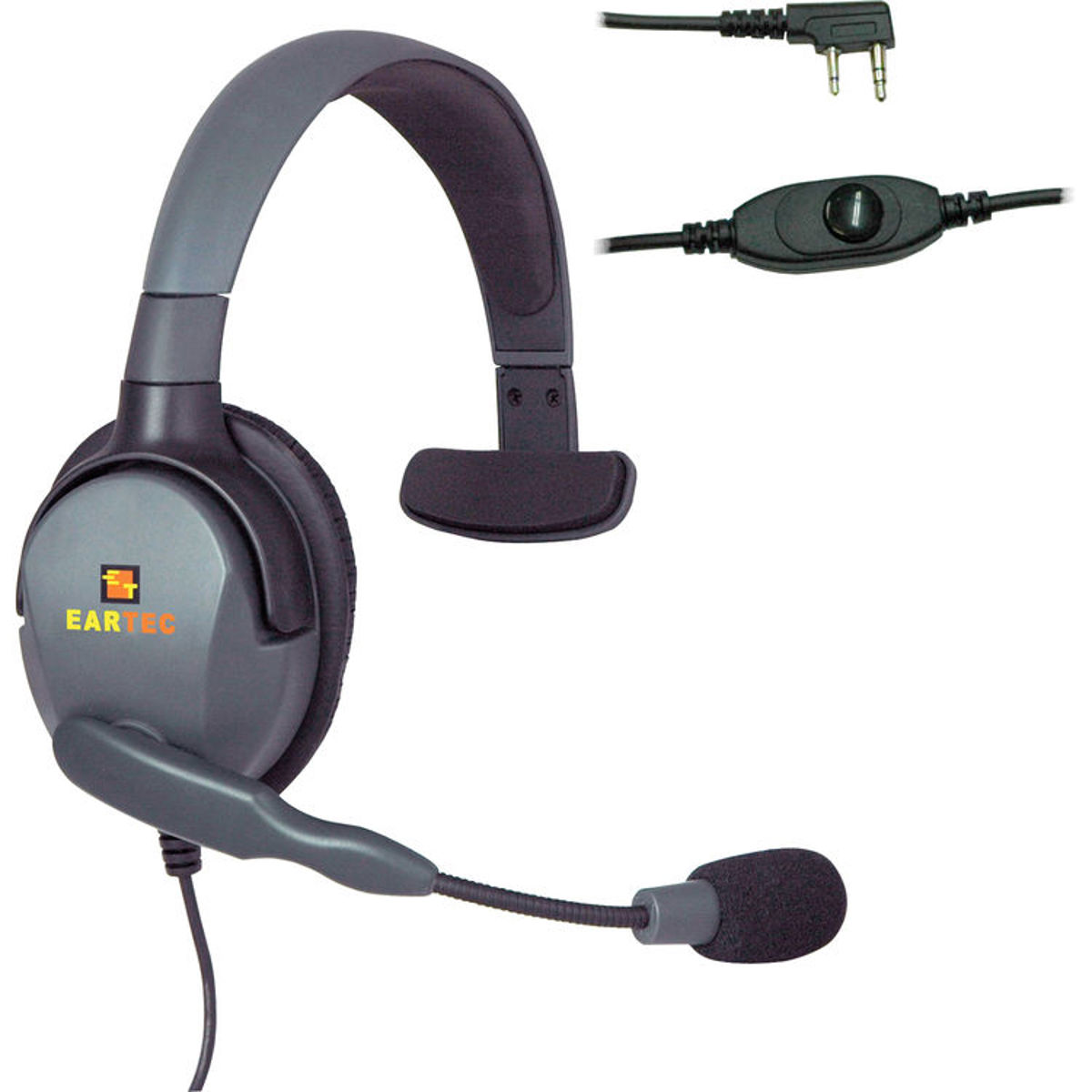 Eartec Max 4G Single-Ear Inline PTT Headset with Mic and Kenwood 2-Pin Connector
