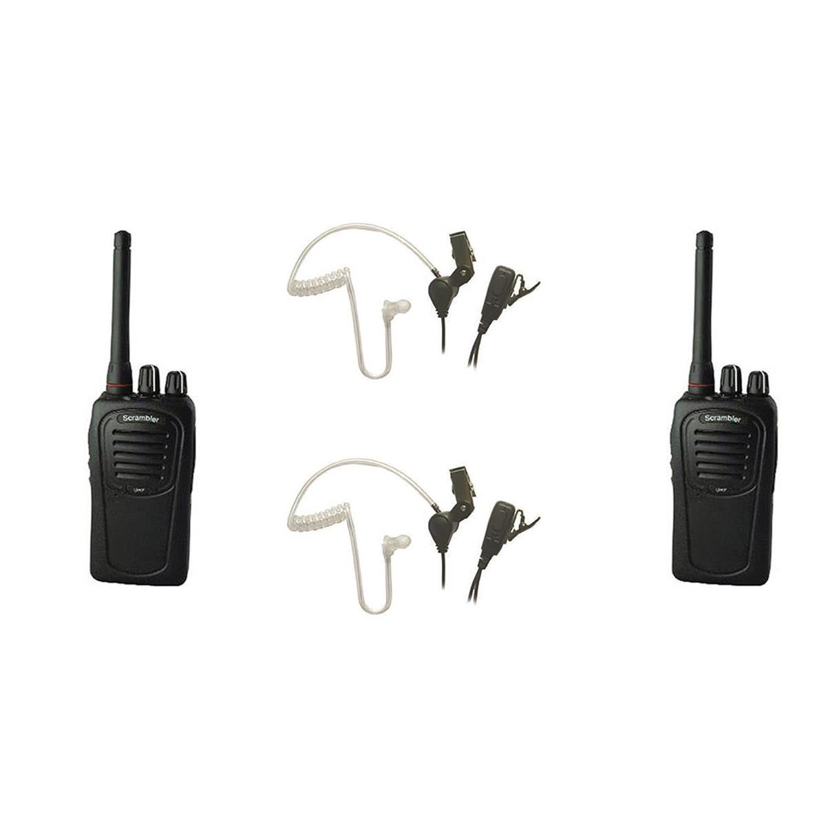 Image of Eartec 2x Scrambler SC-1000PLUS Simplex Wireless 2-Way Radio W/2x Eartec Mic