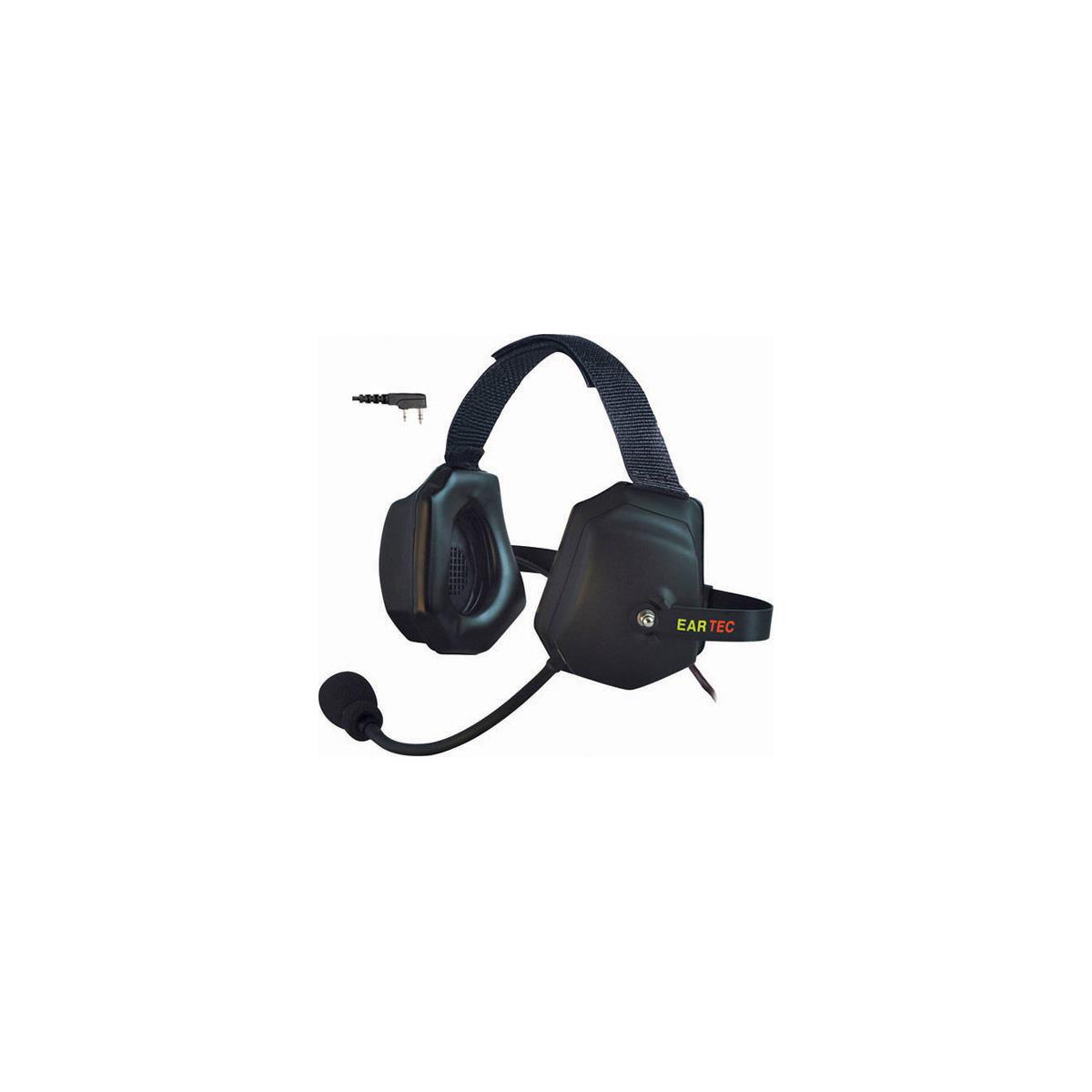 Image of Eartec XTreme Double Ear Inline PTT Headset with Mic and Kenwood 2 Pin Connector