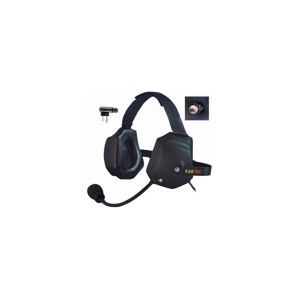 Image of Eartec Xtreme Double Ear Shell Mount PTT Headset with Mic and Motorola 2-Pin