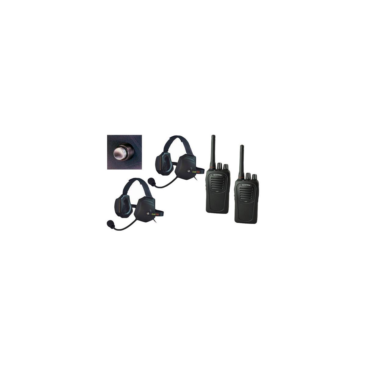 Image of Eartec SC-1000 2-User 2-Way Radio System with 2x Xtreme Shell Mount PTT Headsets