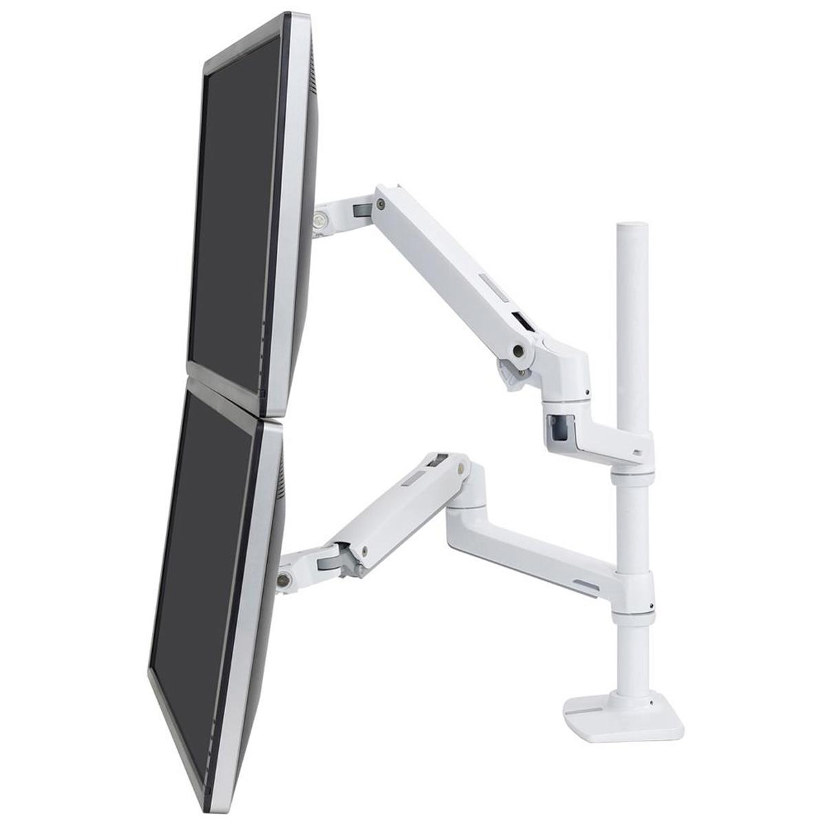 

Ergotron LX Dual Stacking Monitor Arm with Tall Pole, White