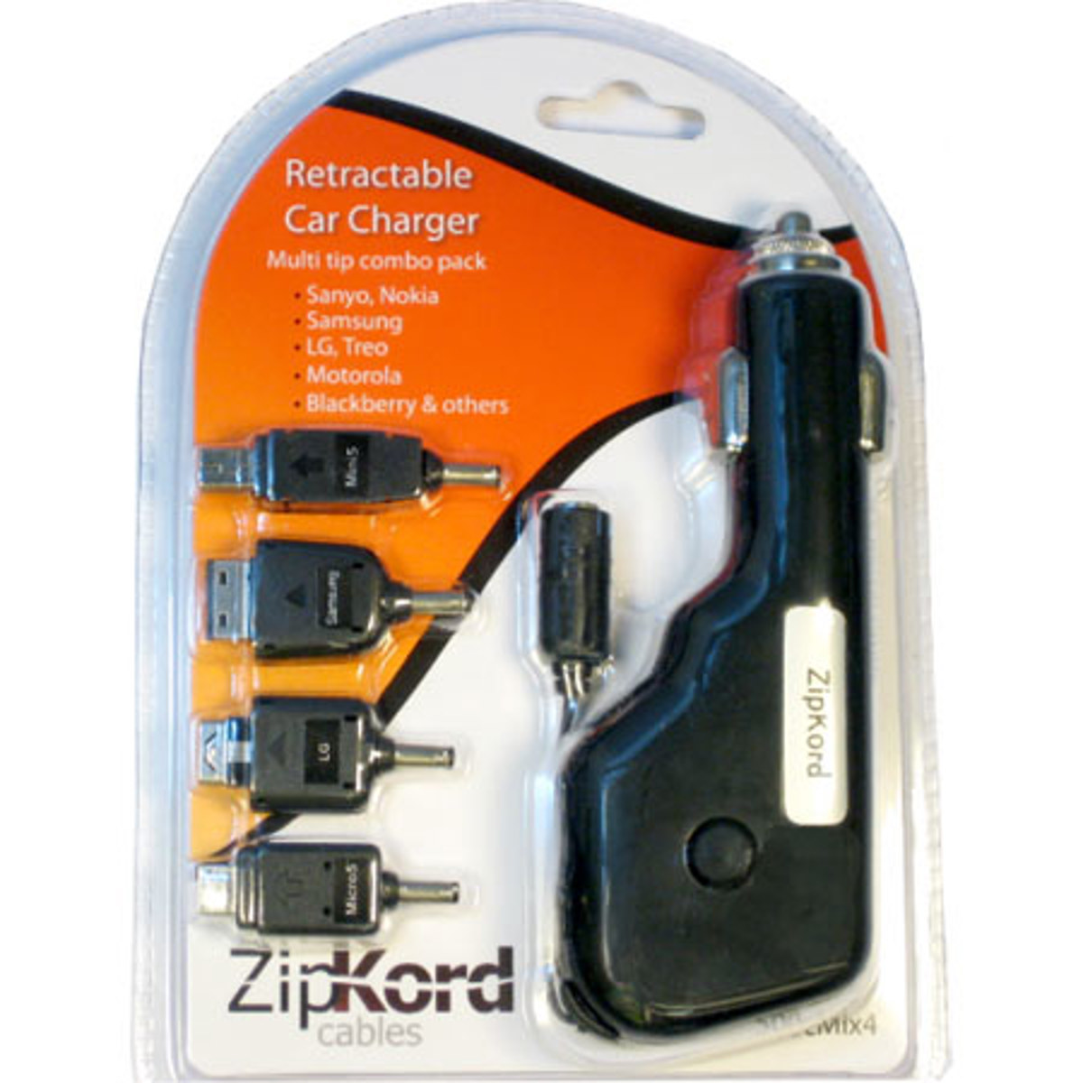 

ZipKord Solutions Zipkord 500CMIX4 Car Charger/Interchangeable Tip,Black