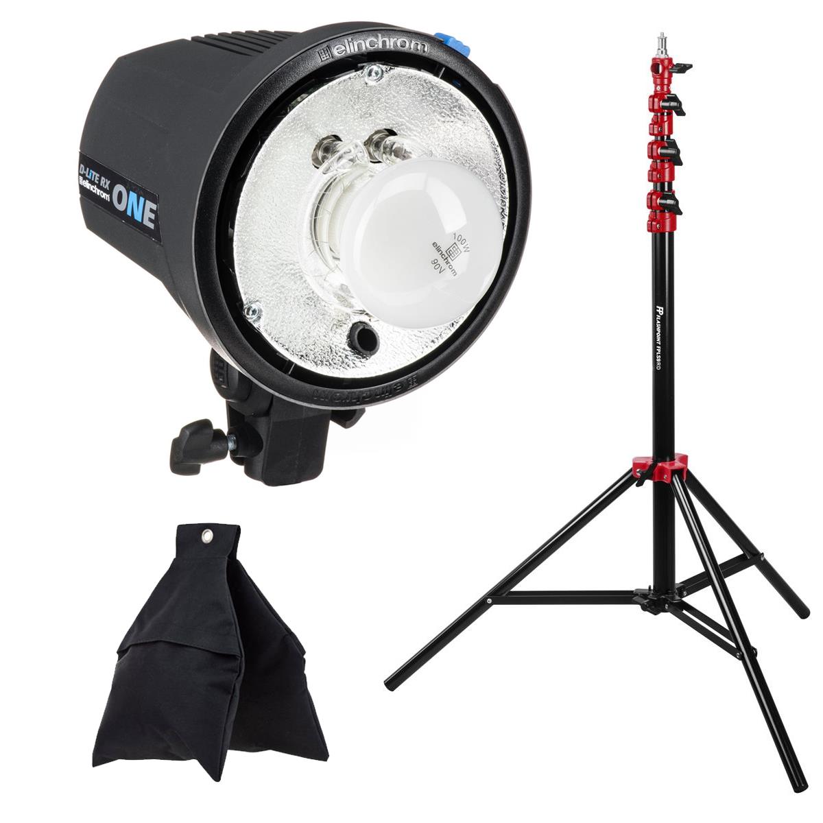 Image of Elinchrom D-Lite RX ONE 100Ws Compact Monolight w/9.5' Stand and Weight Sand Bag