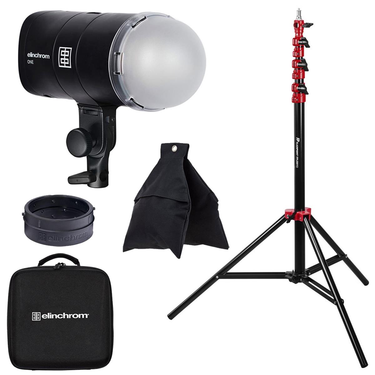Image of Elinchrom ONE 131Ws Off-Camera Flash Kit with 9.5' Stand and Weight Sand Bag