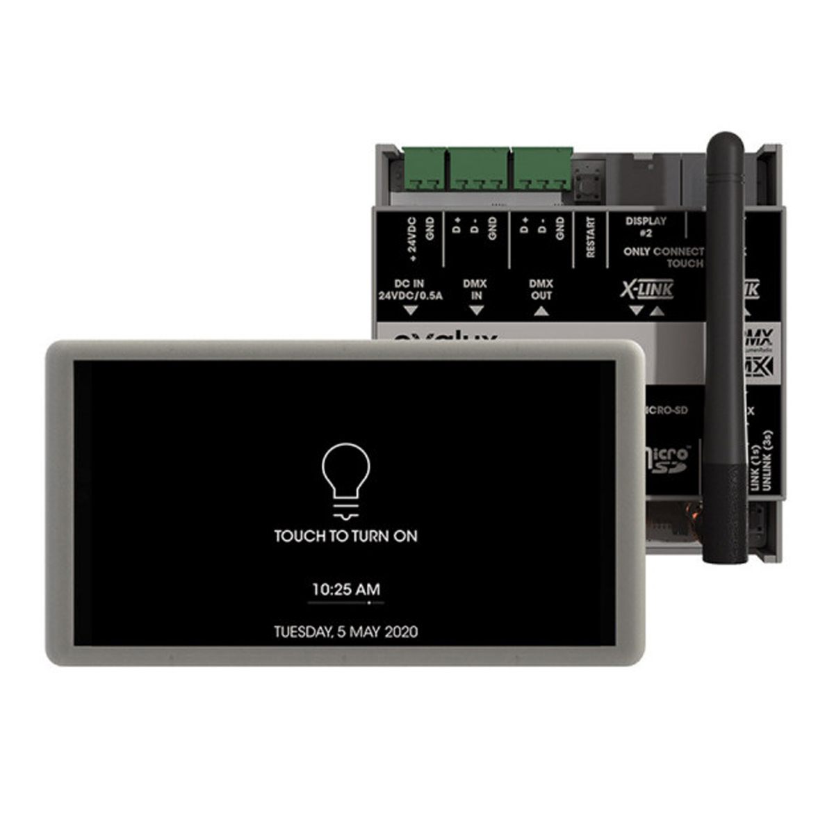 

Exalux Control Touch Studio HMI 5'' Wall-Mount Touch Controller & Control Hub