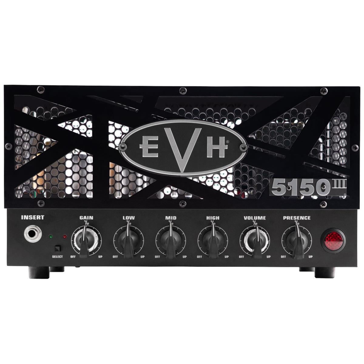 EVH 5150III 15W LBX-S 2-Channel Amp Head The EVH 5150III 15W LBX-S Head packs legendary tone into a diminutive 15-watt amp.A crossbreed between the LBXI and the LBXII, the seductively dark stealth LBX-S blends the Green "clean" channel with the Red "full burn" channel for a sonically diverse soundscape - from pristine cleans that soar to that sizzling modern Brit sound with high-gain attitude.Armed with four JJ ECC83S (12AX7) preamp tubes and two JJ EL84 power tubes, this easy-to-carry lunchbox head also includes dual-concentric gain and volume controls for precise and independent control of each channel, as well as shared EQ presence and resonance controls.Dial in a crystal clean tone or turn the gain up for a bluesier counterpart on the Green channel, and hit the one-button footswitch to select the Red channel for a no-nonsense, scorching overdriven tone that sets leads ablaze with sustain for days.Bedroom players can utilize the 1/4-power switch to reduce the head to 3.5 watts and avoid disturbing the rest of the household, while studio and live musicians can leverage this same feature to turn up the head for a squeezed and spongy tone. This amp is also equipped with dual parallel speaker output jacks, effects loop and one-button footswitch.Boasting exceptional construction, fierce tone and distinctive style, the wildly fun LBX-S Head features a black front panel and black metal grill cage with the Stealth EVH-striped motif. Unique to the LBX-S, this head also has internal LED backlighting that illuminates the cage in either green or red to match the selected channel. And just like all Stealth models, the LBX-S has been modded to include an adjustable bias control port.<b>Crystal Cleans And Blistering Bite</b>This pint-sized, easily-portable head packs Eddie's legendary tone and attitude with two distinct channels. The Green channel sings with pristine and sparkling cleans or even punchy gain for bluesy vibes, while the Red channel revs things up with modern liquid gain and scorching overdriven tone that's ideal for blistering leads.<b>Light It Up</b>Added style points come in the form of an LED backlight, which illuminates the cage in either green or red to match the selected channel.<b>Crank It!</b>Bedroom players can utilize the 1/4-power switch to reduce the head to 3.5 watts and avoid disturbing the rest of the household, while studio and live musicians can leverage this same feature to turn up the head for a squeezed and spongy tone.The LBX-S also has dual gain and volume controls for independent control of each channel and level matching, as well as shared EQ presence and resonance controls.<b>Sound On The Go</b>Four JJ ECC83S (12AX7) preamp tubes up the ante with plenty of saturated, high-gain tone synonymous with Van Halen's high-powered sound when pushed to the brink. Two JJ EL84 power tubes produce Eddie's tonal attitude with a modern twist, delivering distinguished harmonics similar to early British-style tube amps.<b>Tap of The Foot</b>Toggling from the Clean (Ch. 1) to Full Burn (Ch. 2) is just a mere tap of your foot away with the 1-button footswitch.