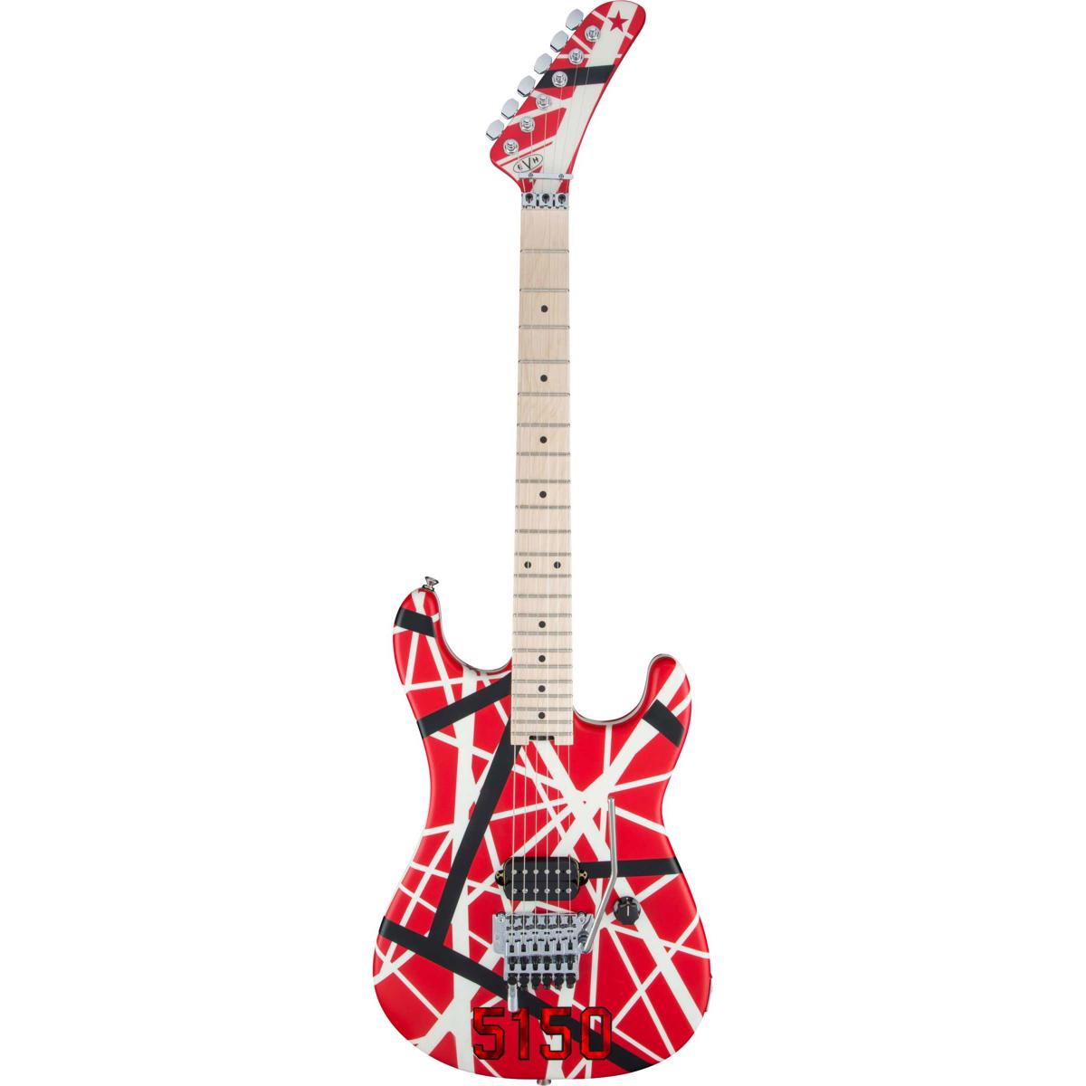 

EVH Striped Series 5150 Electric Guitar, Red/Black/White Stripes