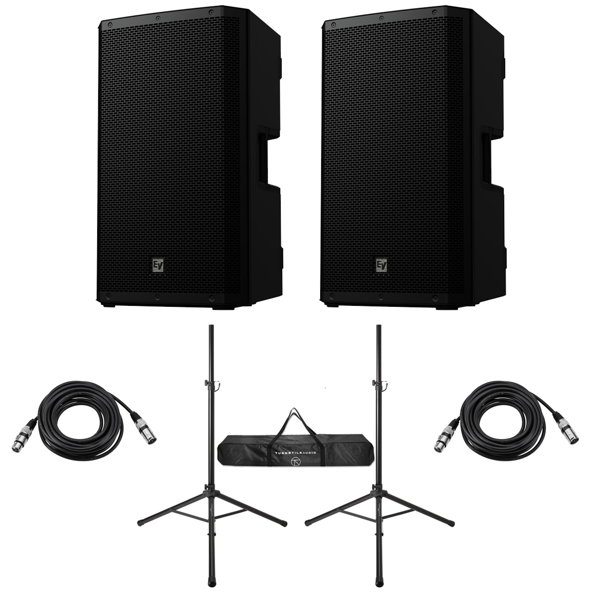

Electro-Voice ZLX-G2 15" 1000W BT Powered Loudspeaker, Pair, w/Stands and Cables