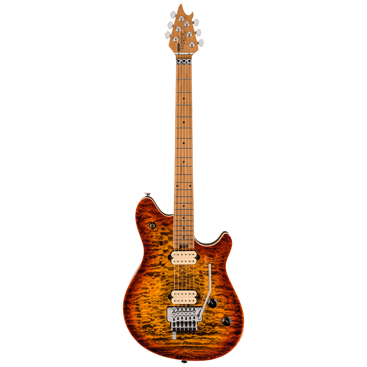 

EVH Wolfgang Special QM Electric Guitar, Baked Maple Fingerboard, Tiger Eye Glow