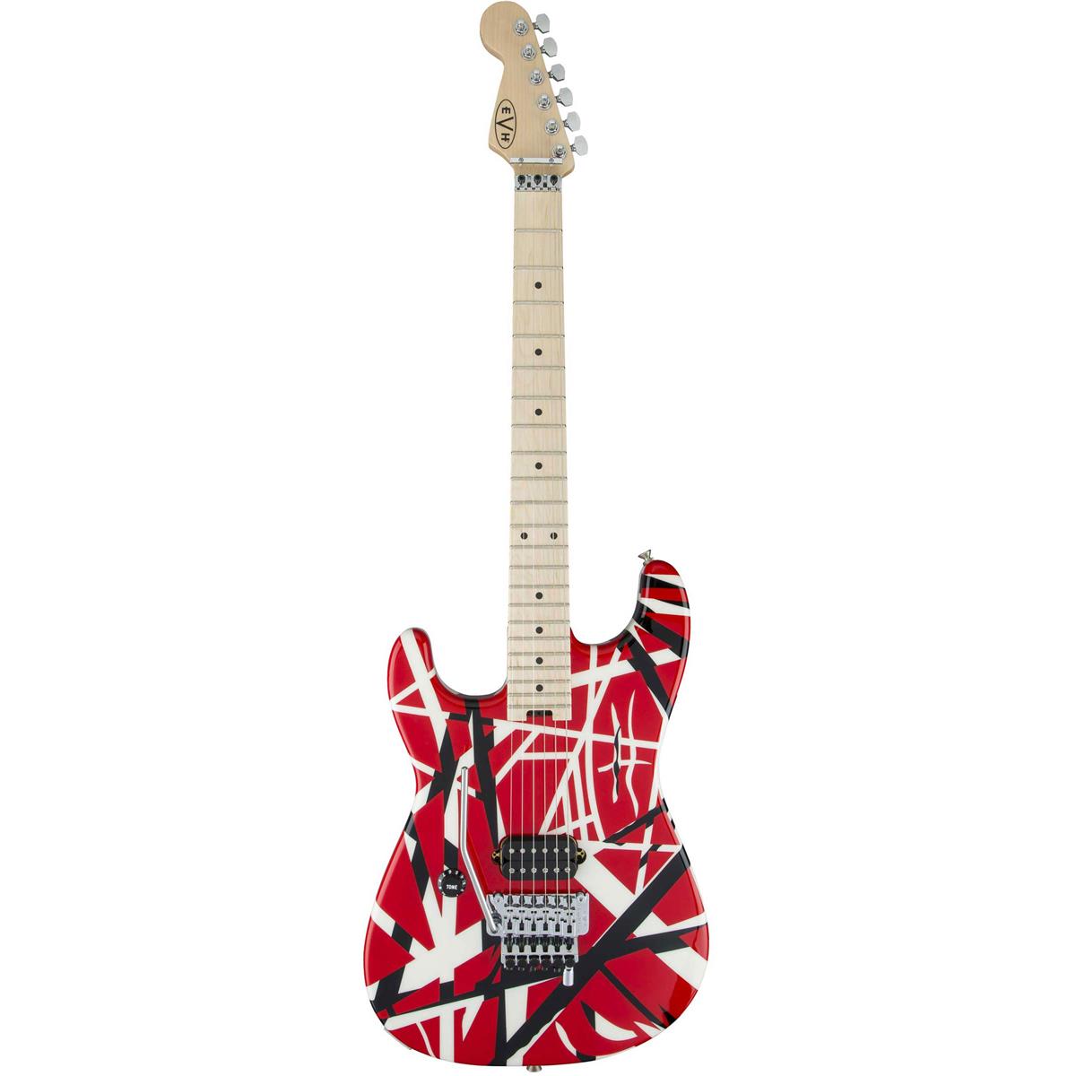 

EVH Striped Left-Handed Guitar, Maple Fingerboard, Red/Black and White Stripes