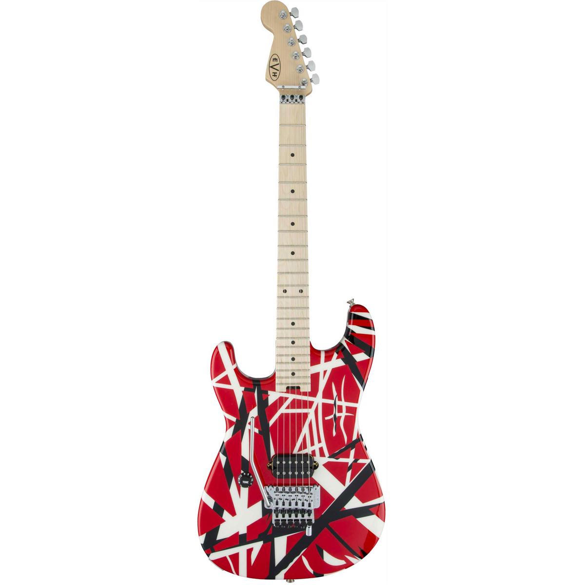 

EVH Striped Left-Handed Guitar, Maple Fingerboard, Red/Black and White Stripes