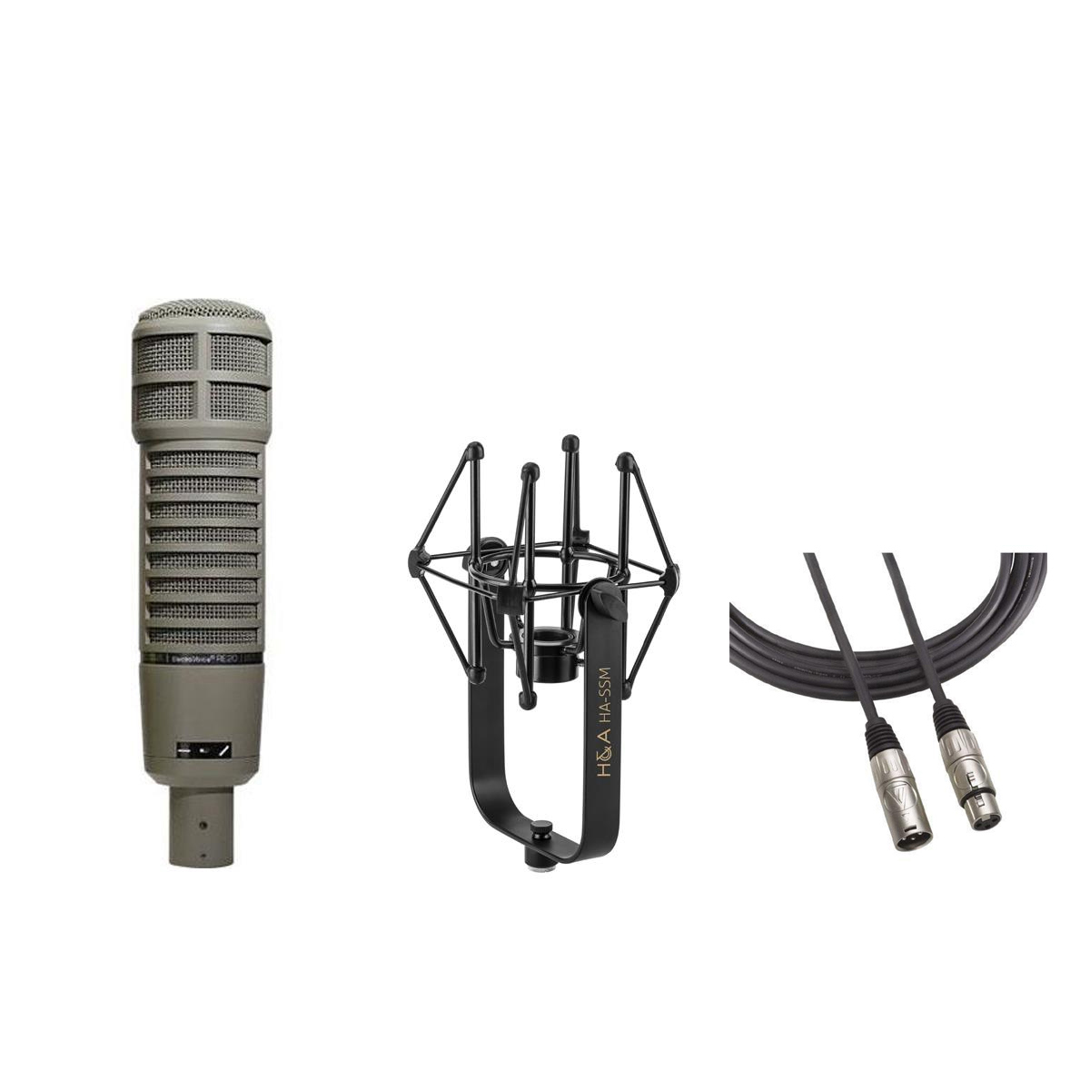 

Electro-Voice RE20 Microphone, Broadcast Arm, ShokMount, 15' XLR Cable