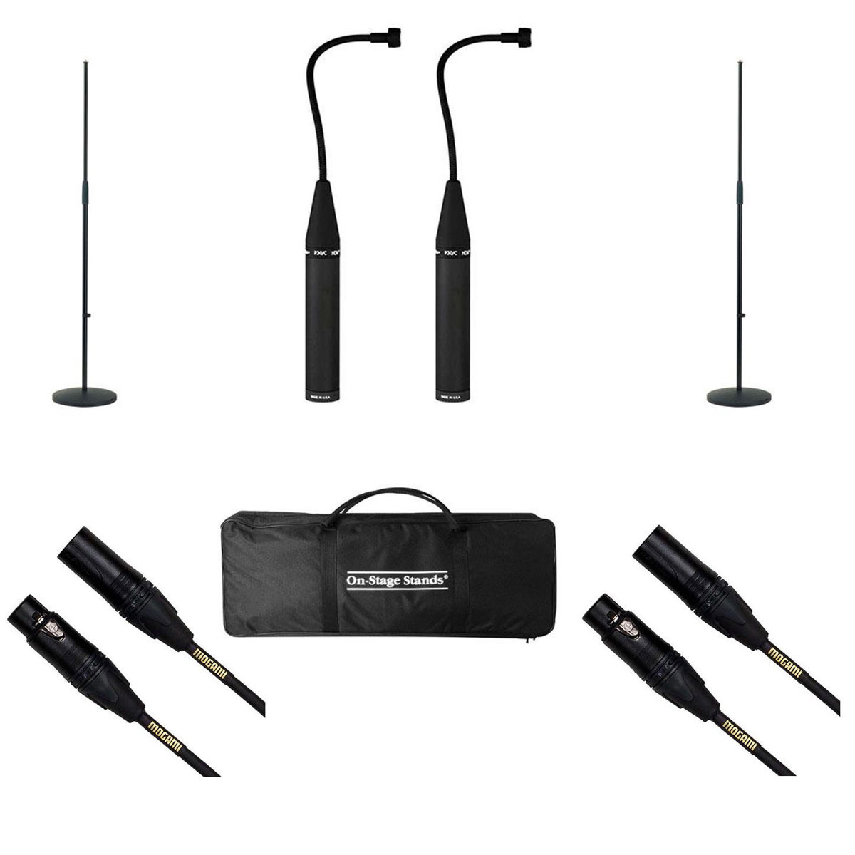 

Earthworks 2 Pack P30 Periscope Goosneck Microphone,Black With Round Base Bundle