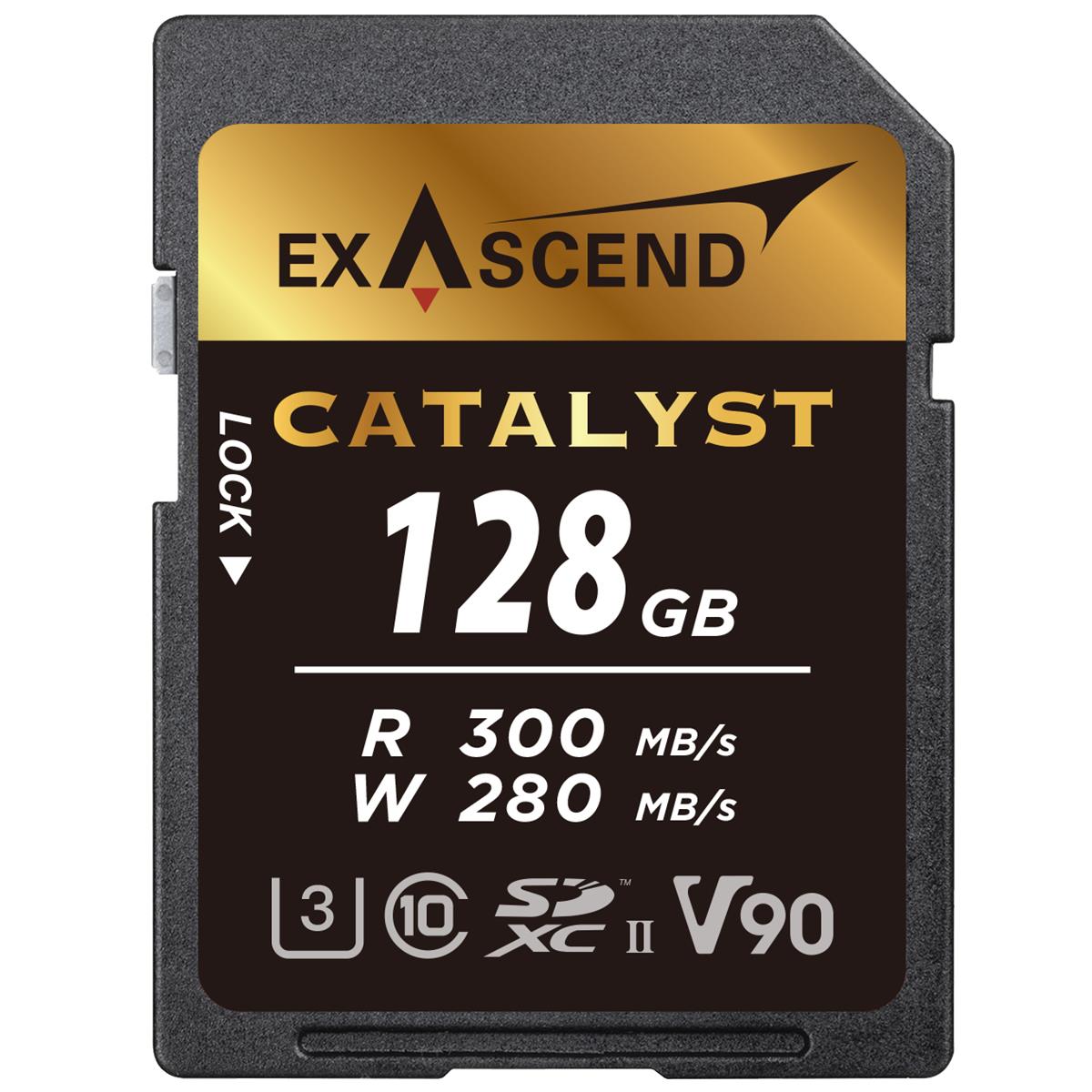 Image of Exascend Catalyst 128GB UHS-II V90 SDXC Memory Card