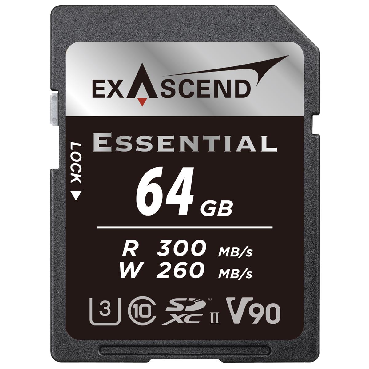 Image of Exascend Essential 64GB UHS-II V90 SDXC Memory Card