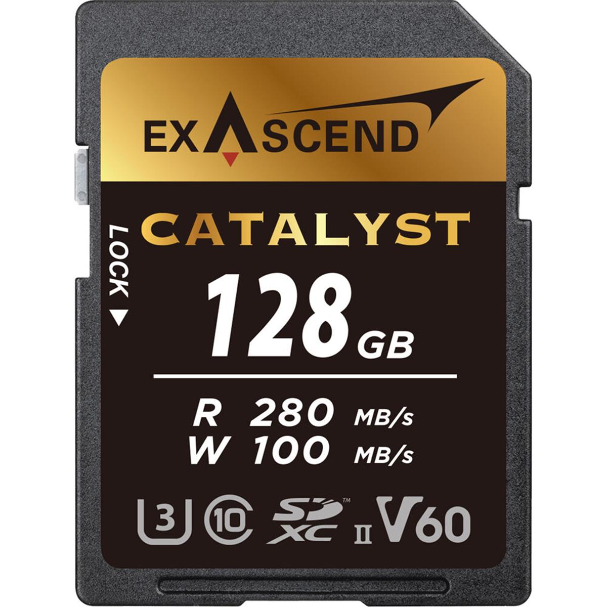 Image of Exascend 128GB Catalyst UHS-II V60 SDXC Memory Card