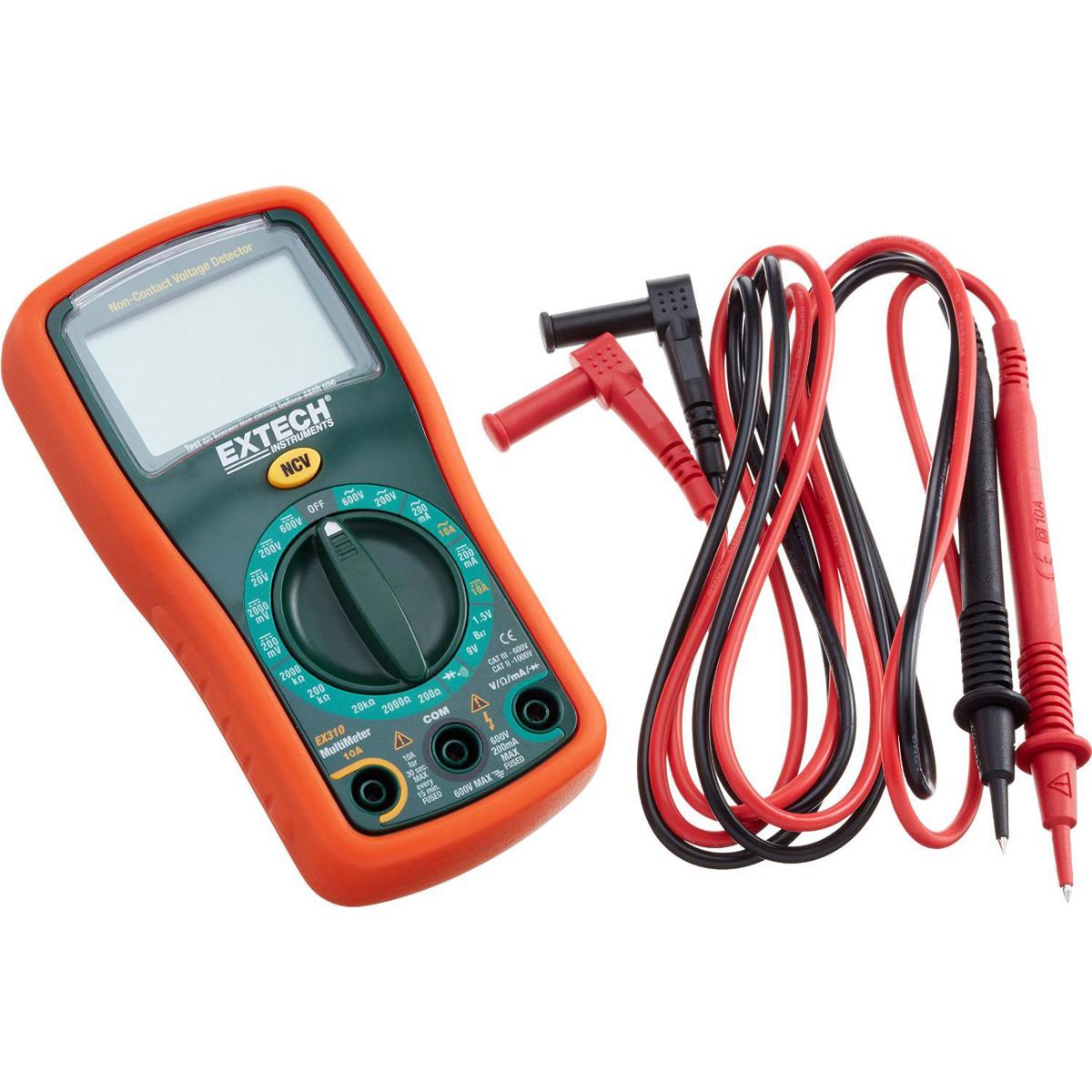 

Extech EX310 9 Function Manual Ranging Mini MultiMeter with Voltage Detector
