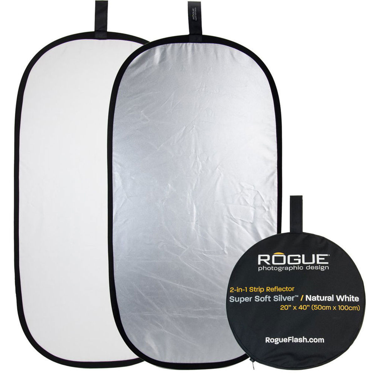 

Rogue 20x40 2-in-1 Super Soft Collapsible Reflector, Silver/White