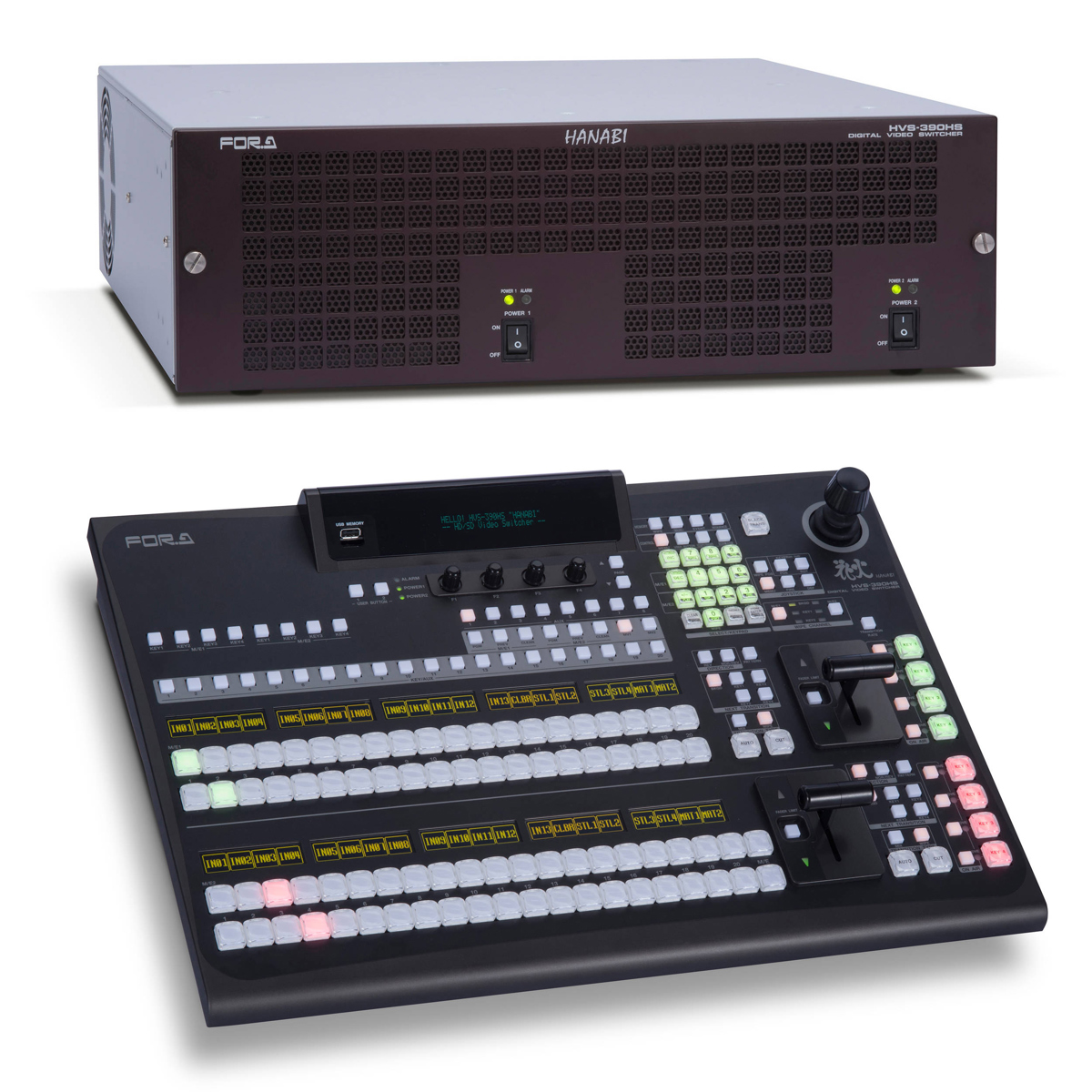 

For.A HVS-390HS HD/SD Video Switcher with HVS-392OU 2 M/E 20Button Control Panel