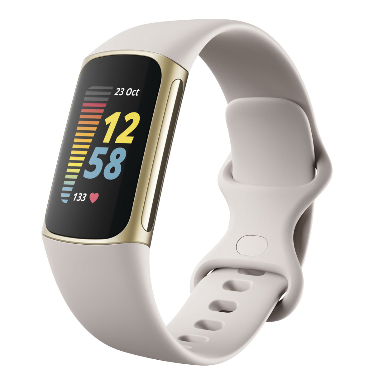 

Fitbit Charge 5 Health/Fitness Smartwatch, Lunar White/Soft Gold Stainless Steel