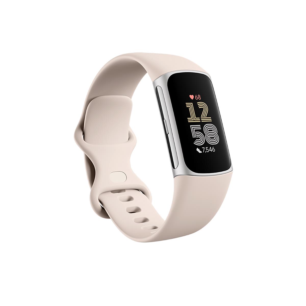 Image of Fitbit Charge 6 GPS Smartwatch Porcelain/Silver