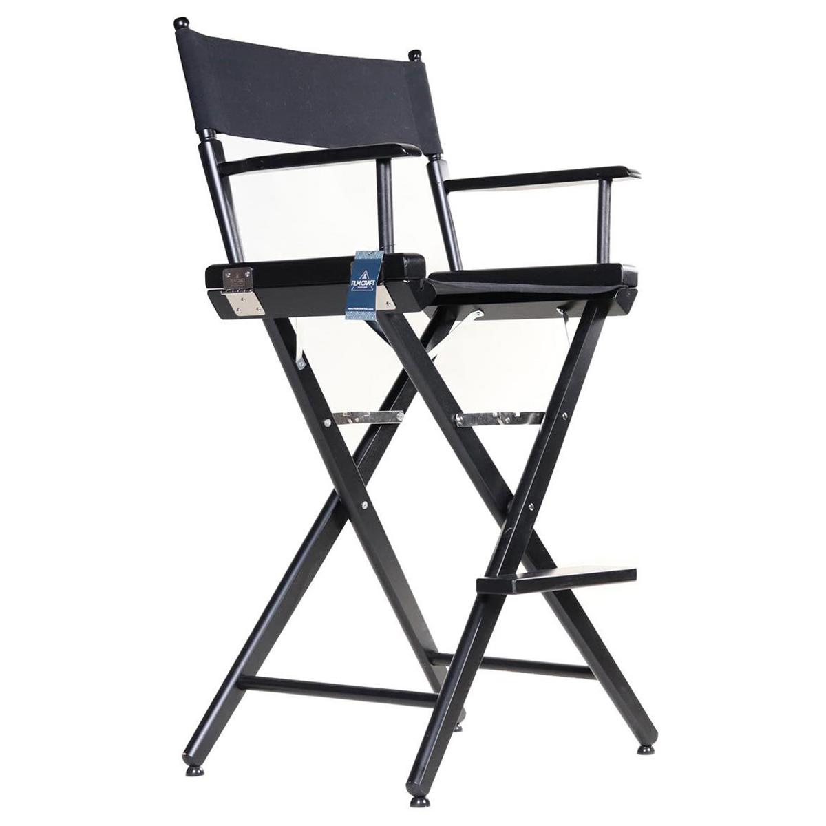 

Filmcraft Pro Series 30" Tall Director Chair, Black with Black Canvas