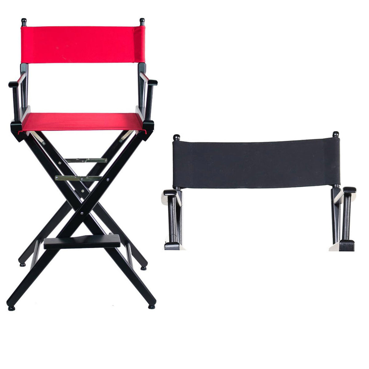 

Filmcraft Grade Studio Director's Chair, 30", Black With Red Canvas W/Canvas Set