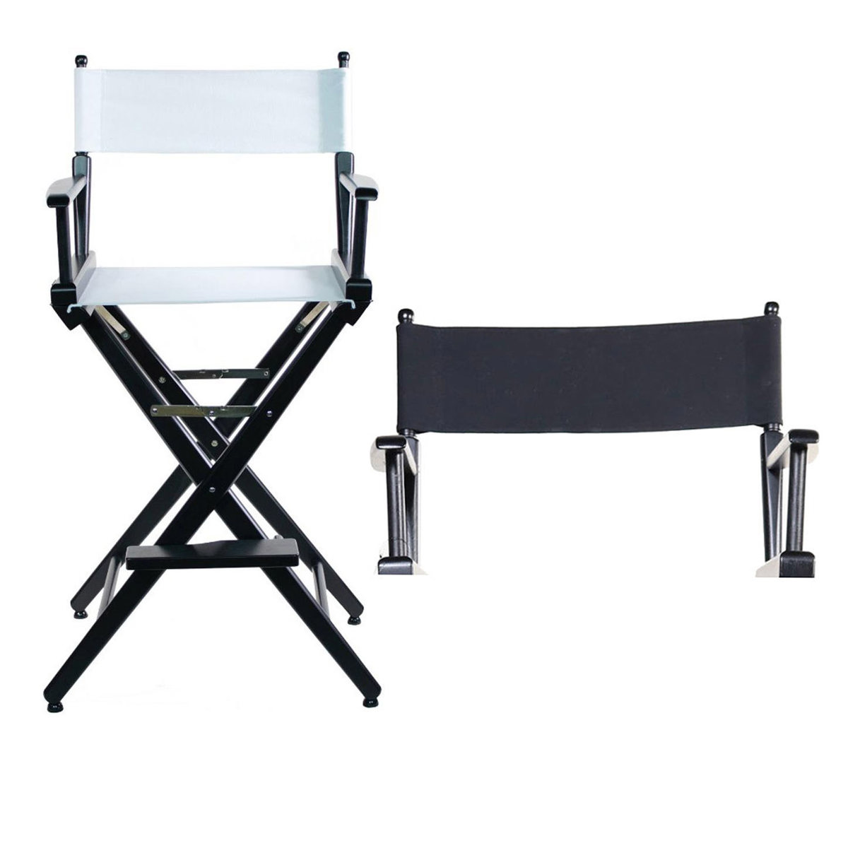 

Filmcraft Grade Studio Director's Chair, 30", Black Finish & White Canvas W/Set