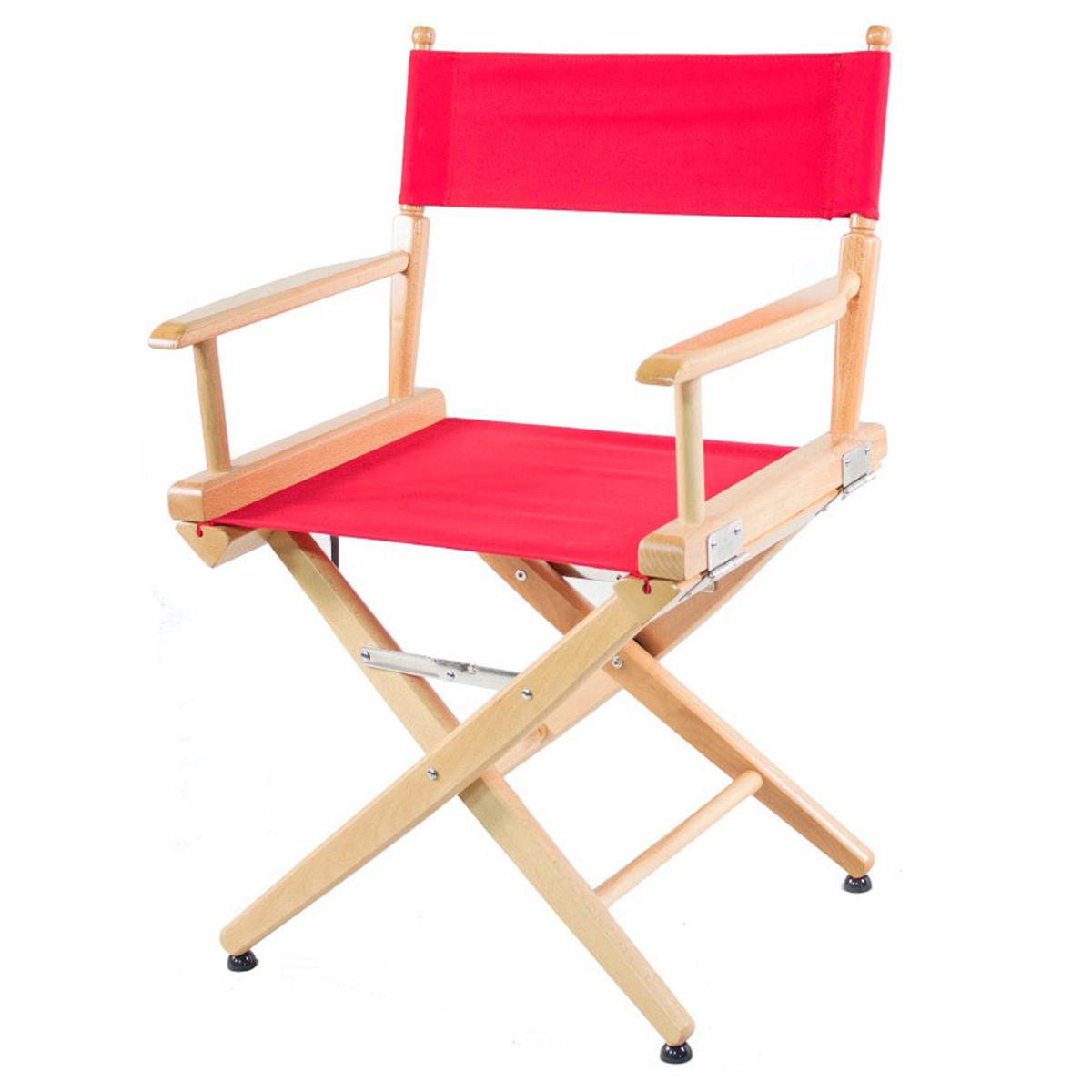 

Filmcraft Pro Grade Studio Director's Chair, 18", Natural Wood with Red Canvas