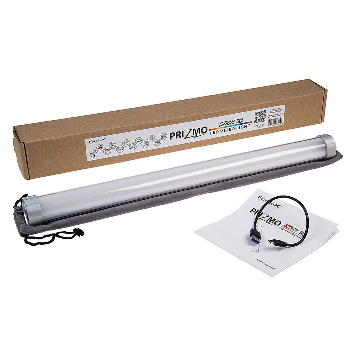 

Fotodiox Pro Prizmo Stick 512 14W RGBW+T LED Tube Light