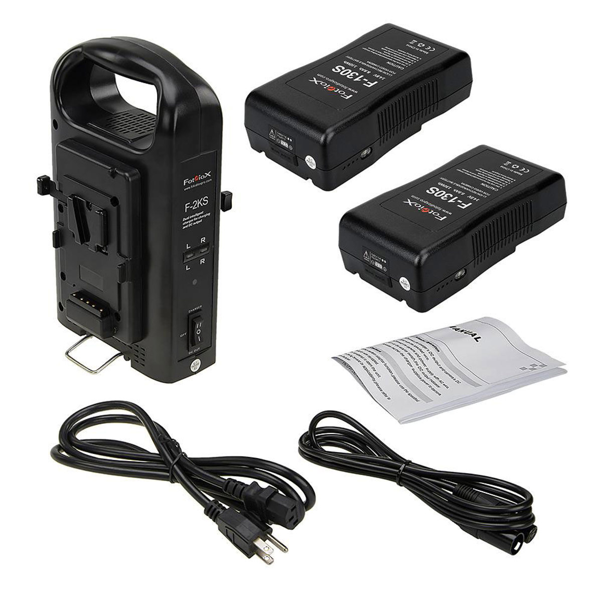 

Fotodiox Dual Position Battery Charger Kit, Two 14.8V 130Wh Li V-Mount Batteries