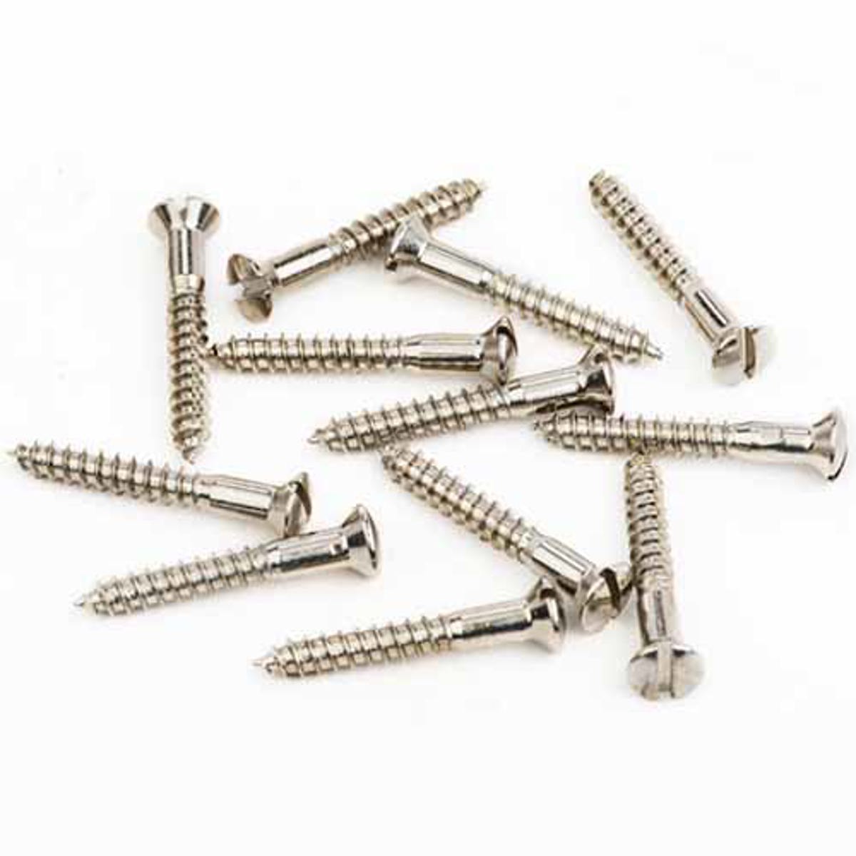 

Fender 6x1" Bridge-Strap Button Mounting Screw for Guitars, Nickel, 12 Pieces