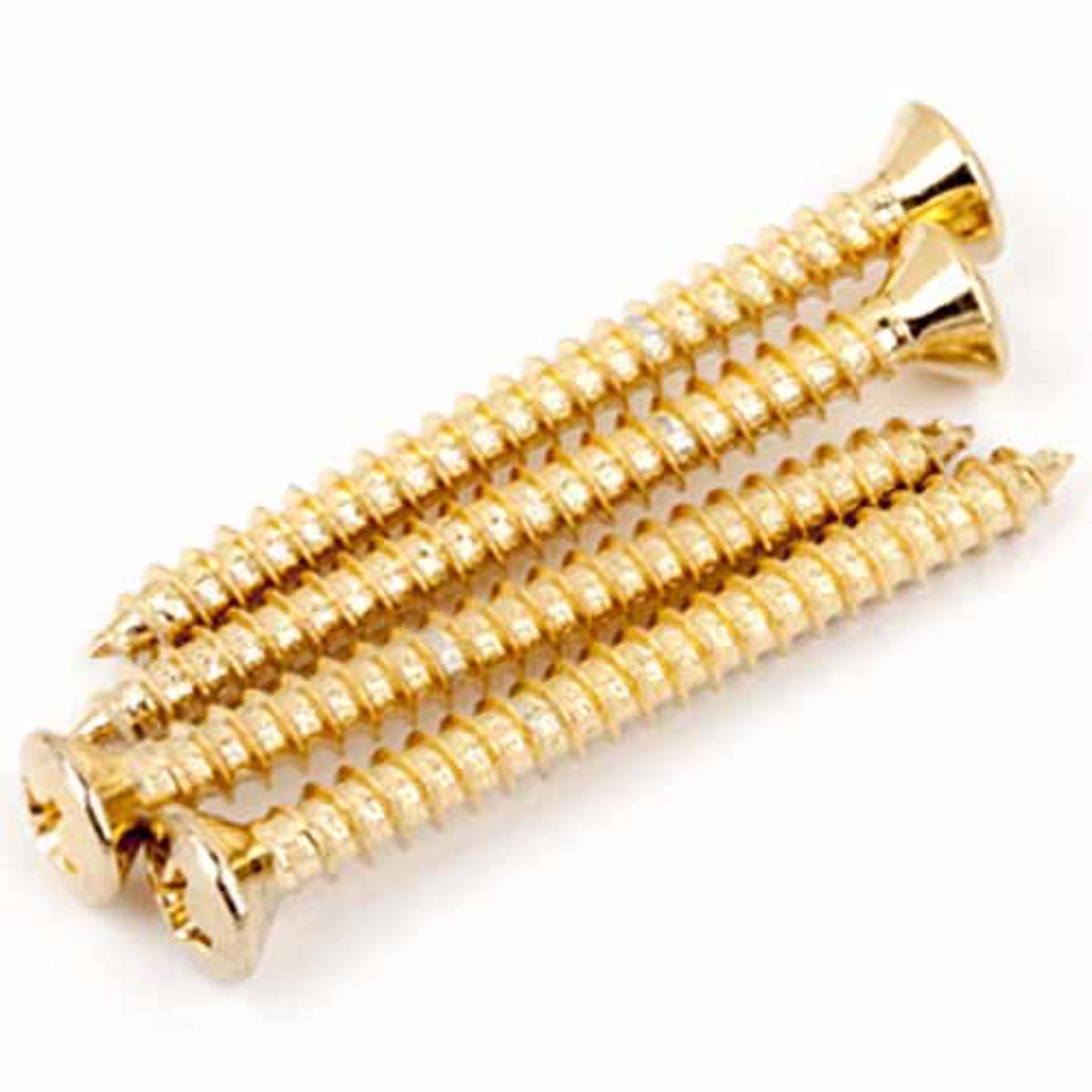 Fender 8x1-3/4" Neck Mounting Screw for Guitars and Basses, 4 Pieces, Gold -  0018785049