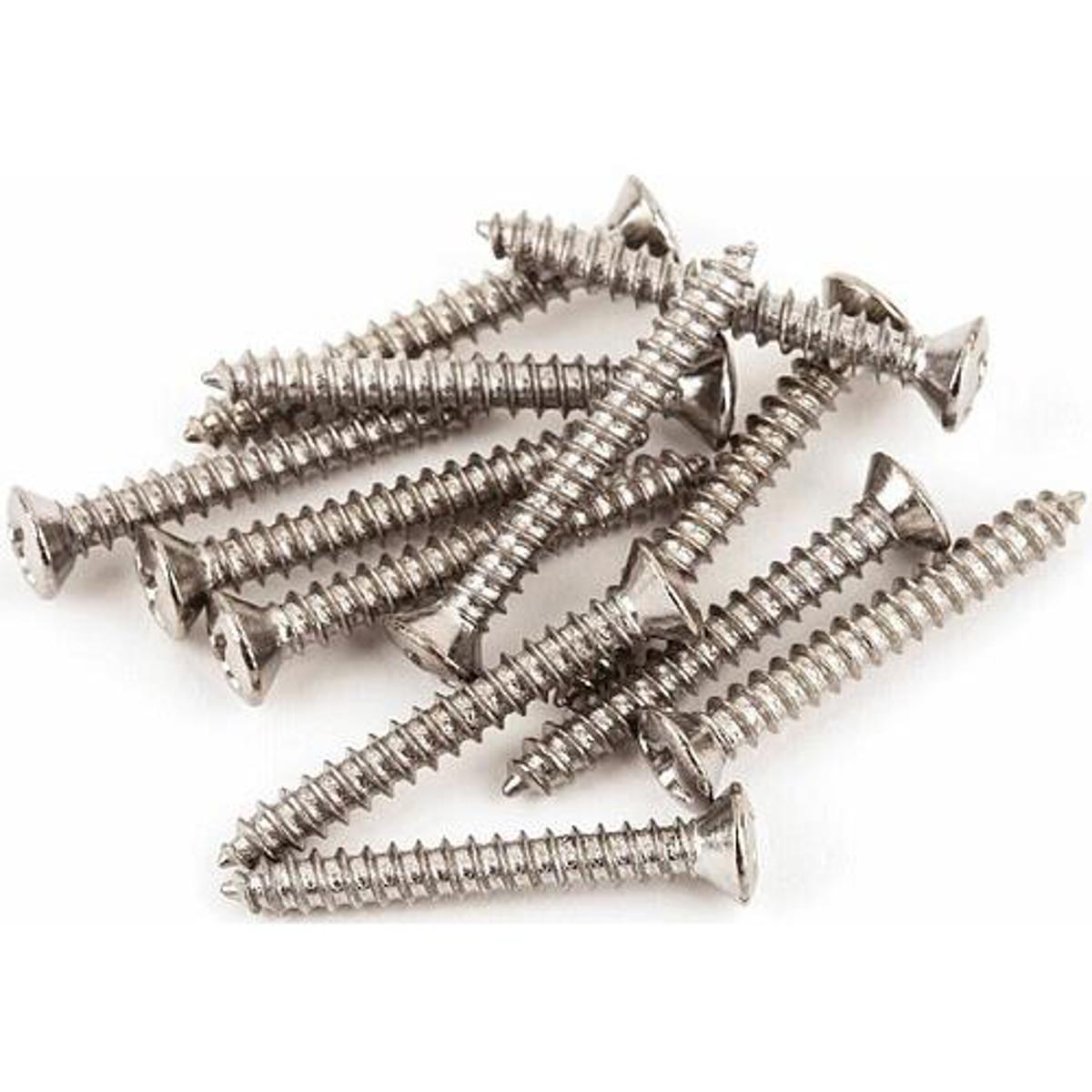 

Fender 5x1" Oval-Head Mounting Screws for Electric Guitar, 12 Pieces, Chrome