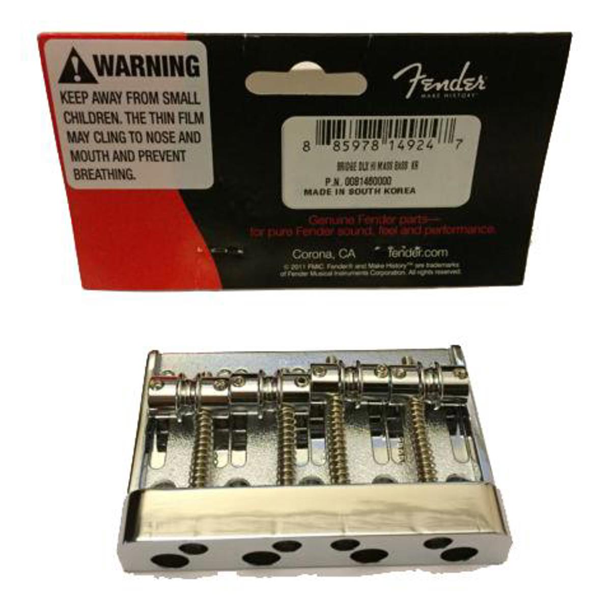 Fender High Mass Deluxe 4-String Jazz P Precision Bass Bridge, Chrome -  0081460049