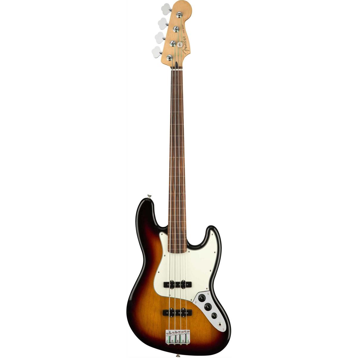 

Fender Player Jazz Fretless Electric Bass Guitar, Pau Ferro, 3-Color Sunburst