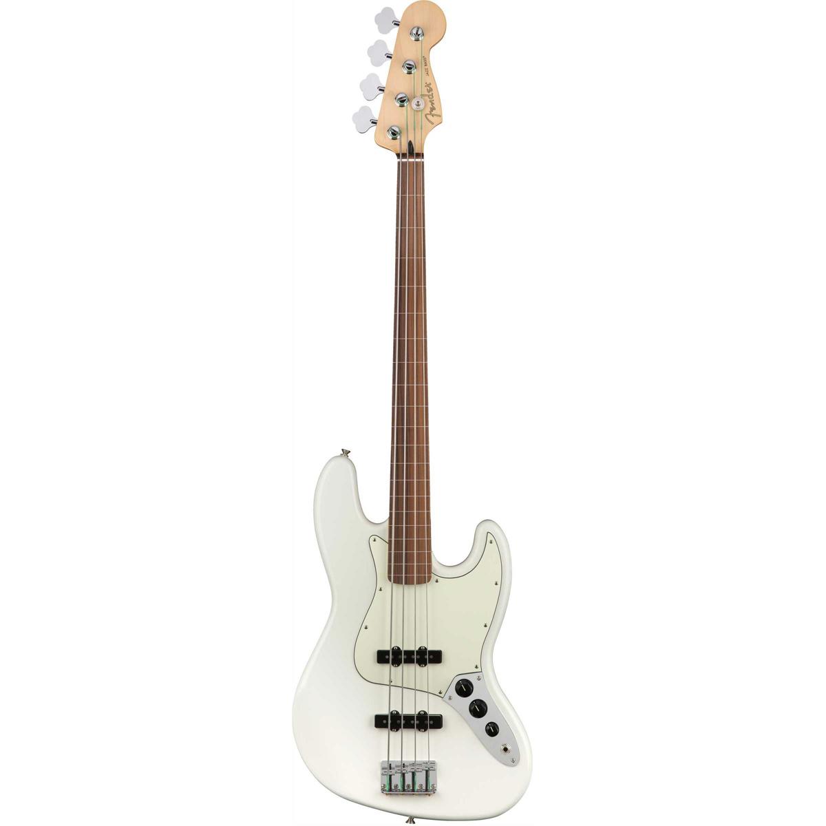 

Fender Player Jazz Fretless Electric Bass Guitar, Pau Ferro, Polar White