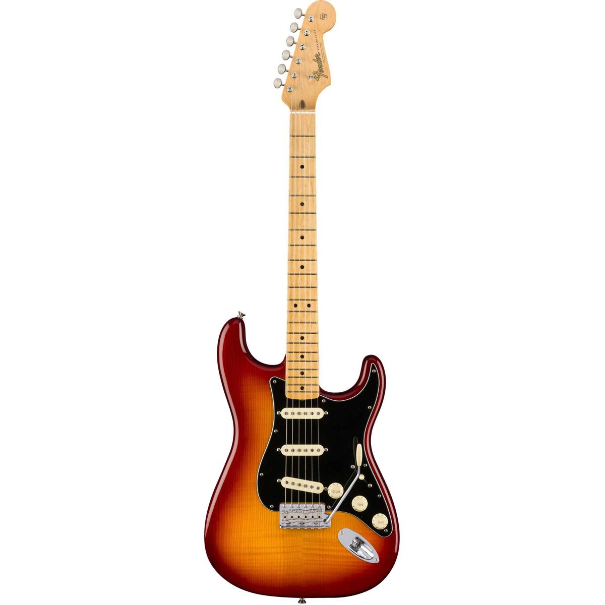 

Fender Rarities Flame Ash Top Stratocaster, Birdseye Maple, Plasma Red Burst