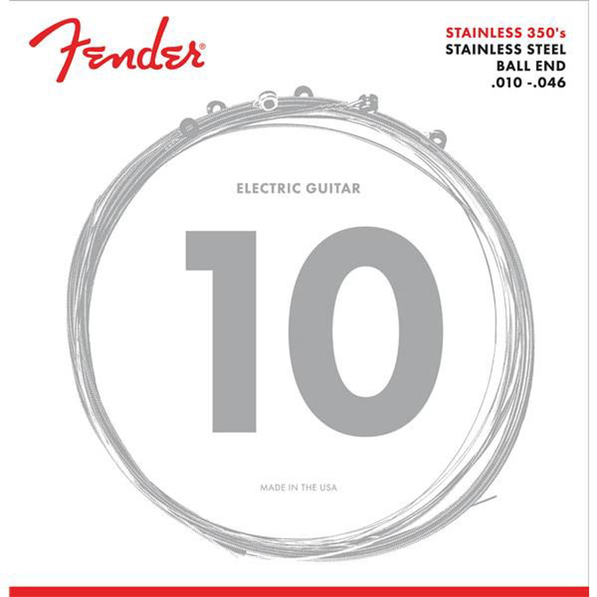 

Fender 350's Stainless Steel Guitar Strings, Ball End, 350R .010-.046 Gauges