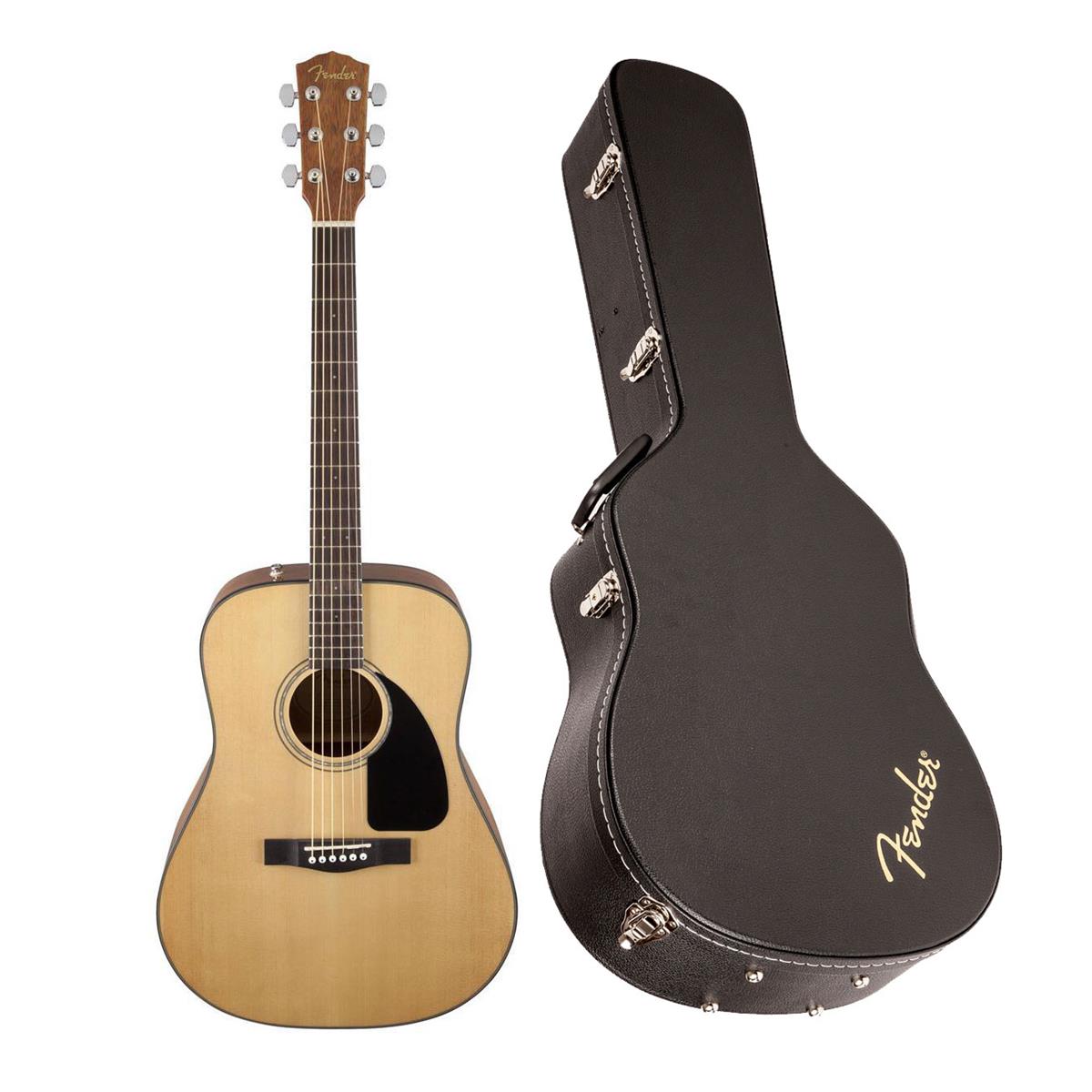 Fender CD-60 Dreadnought V3 Acoustic Guitar with Case,Walnut Fingerboard,Natural -  0970110221