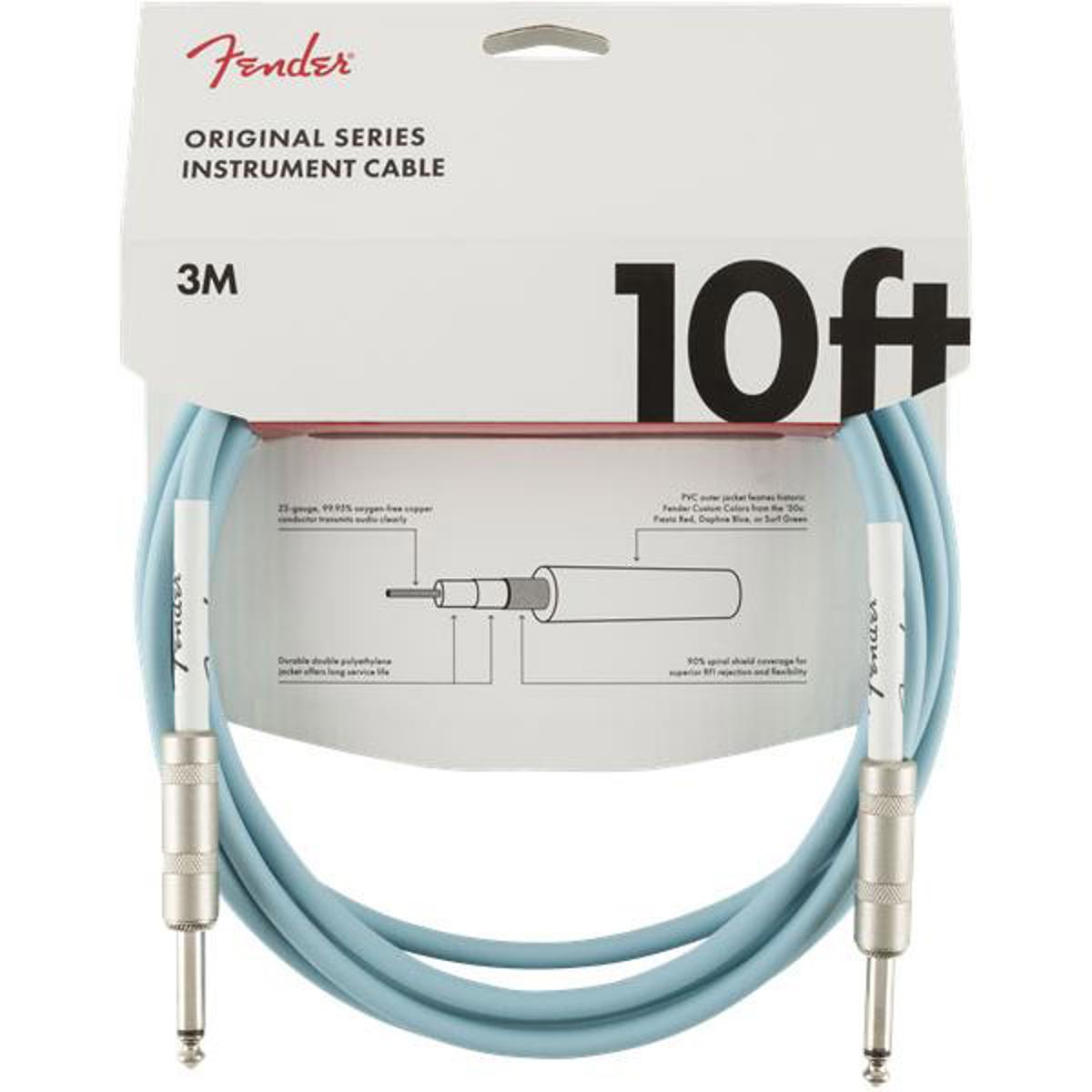 

Fender Original Series Instrument Cable, 10' Straight/Straight, Daphne Blue