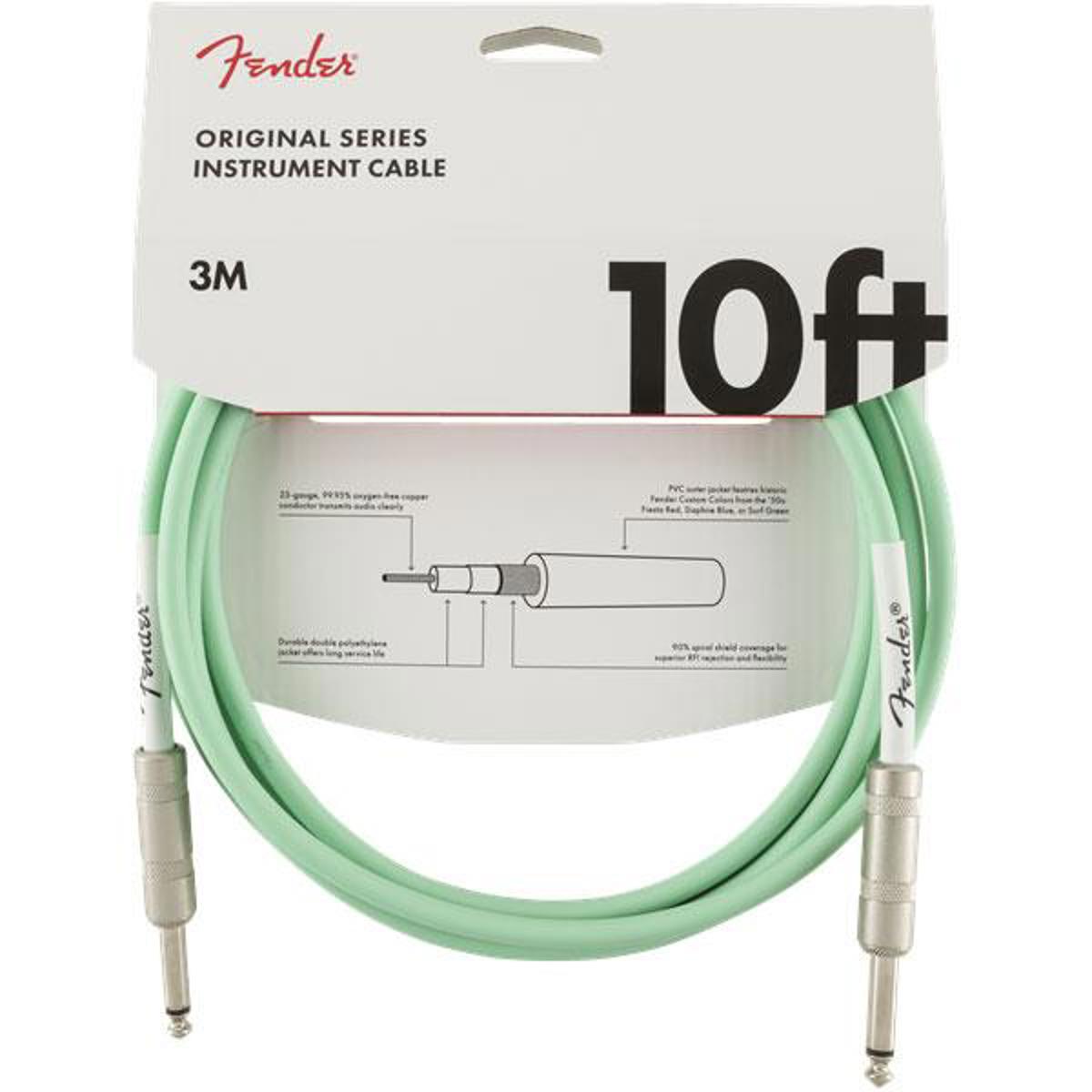 

Fender Original Series Instrument Cable, 10' Straight/Straight, Surf Green