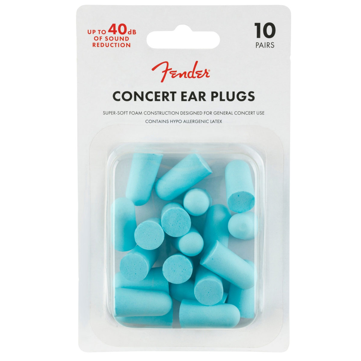 

Fender Concert Ear Plugs, Daphne Blue, 10 Pair